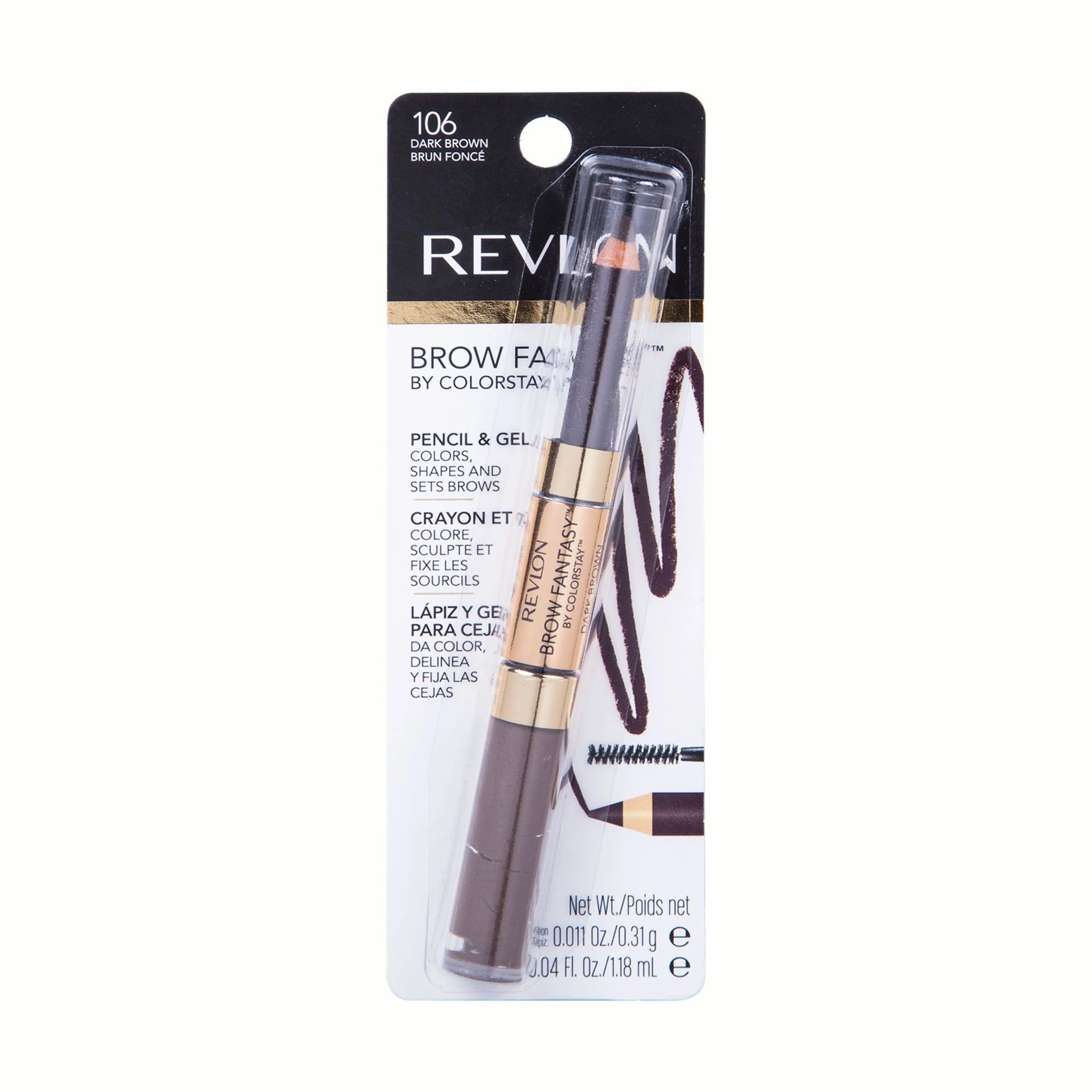 Revlon brow fantasy delineador cejas dark brown 0.31 gr