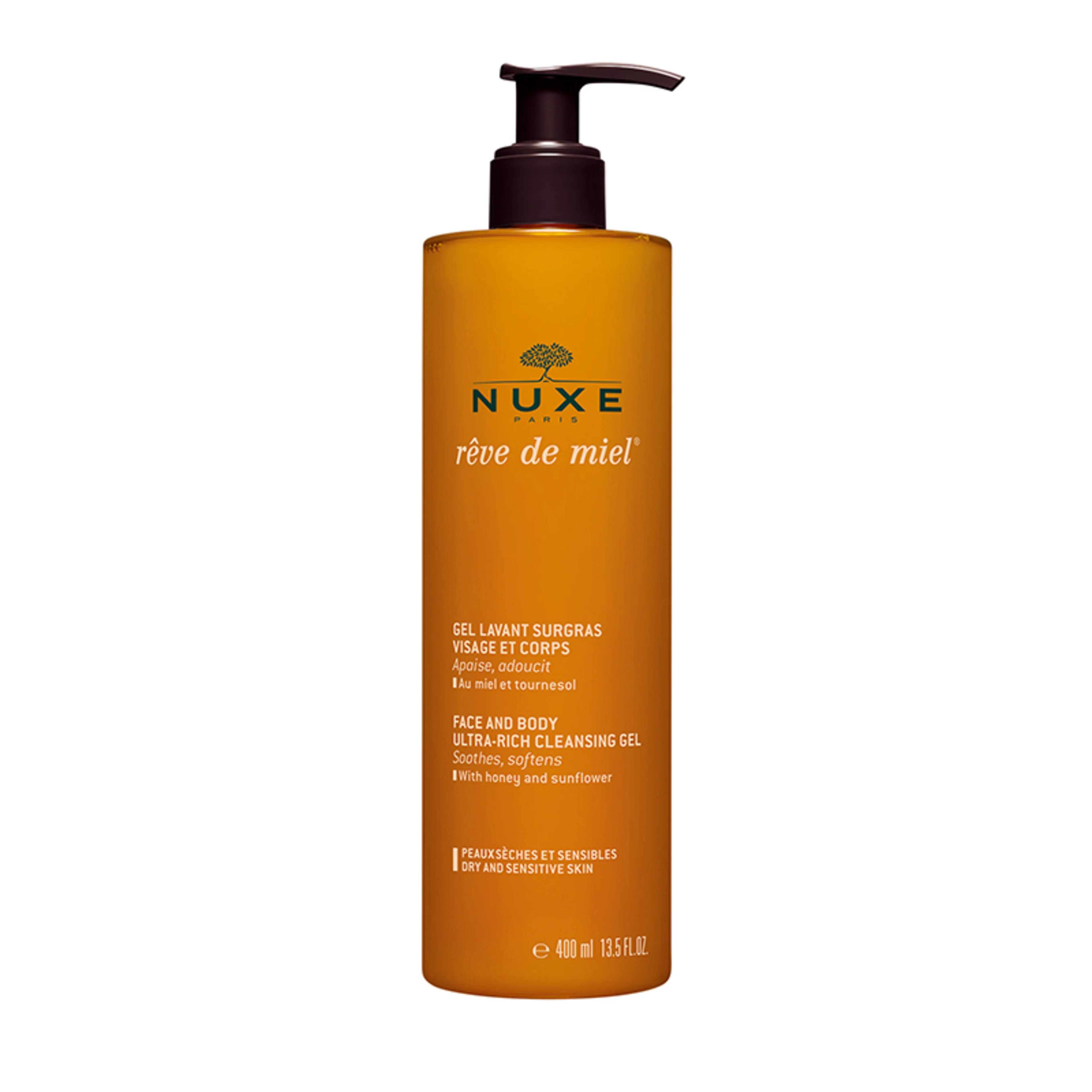 Nuxe reve de miel gel dermolimpiador corporal 400 ml botella