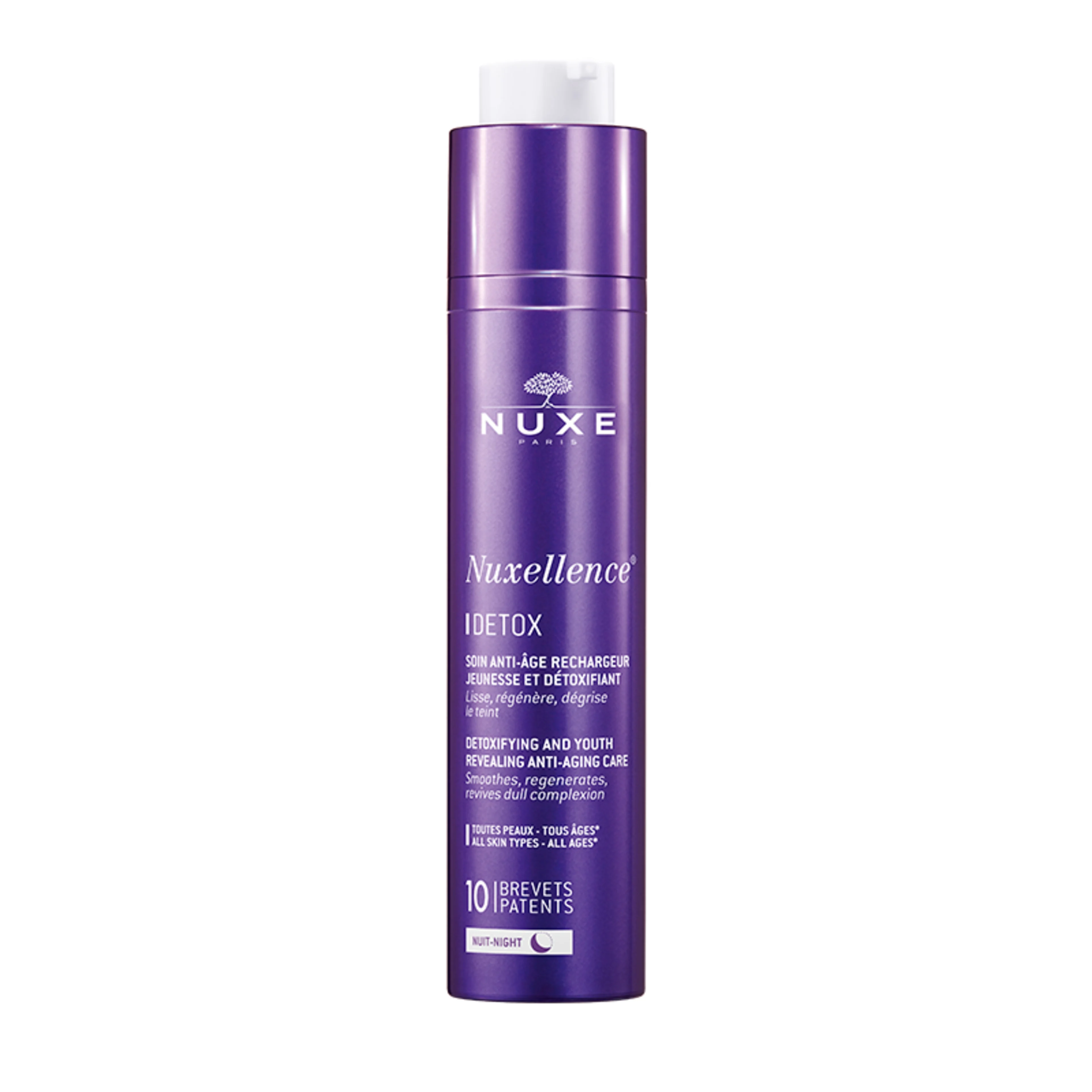 Nuxe nuxellence detox tratamiento antiedad de noche 50 ml botella