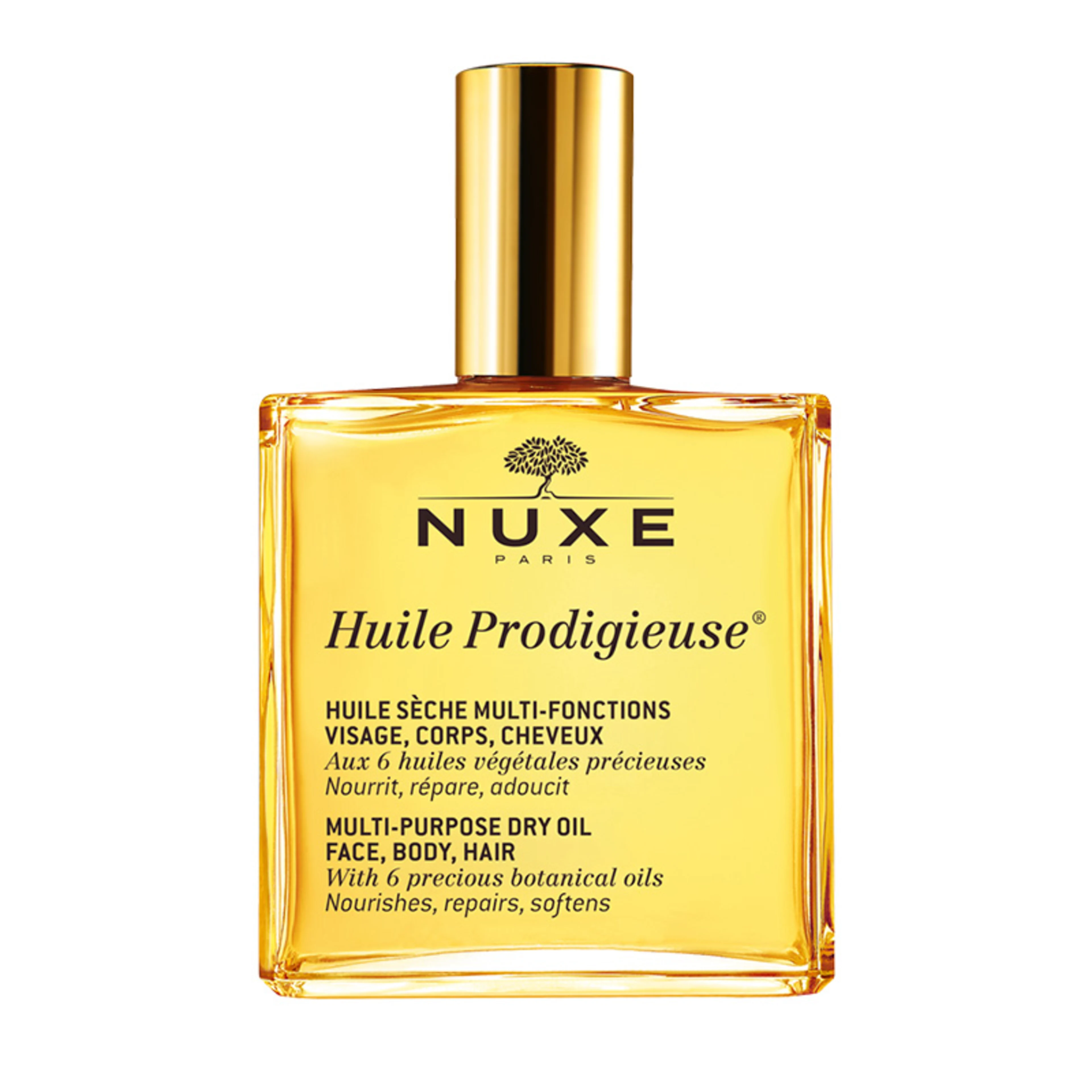 Nuxe huile prodigieuse aceite hidratante para cara cuerpo y cabello 100 ml frasco