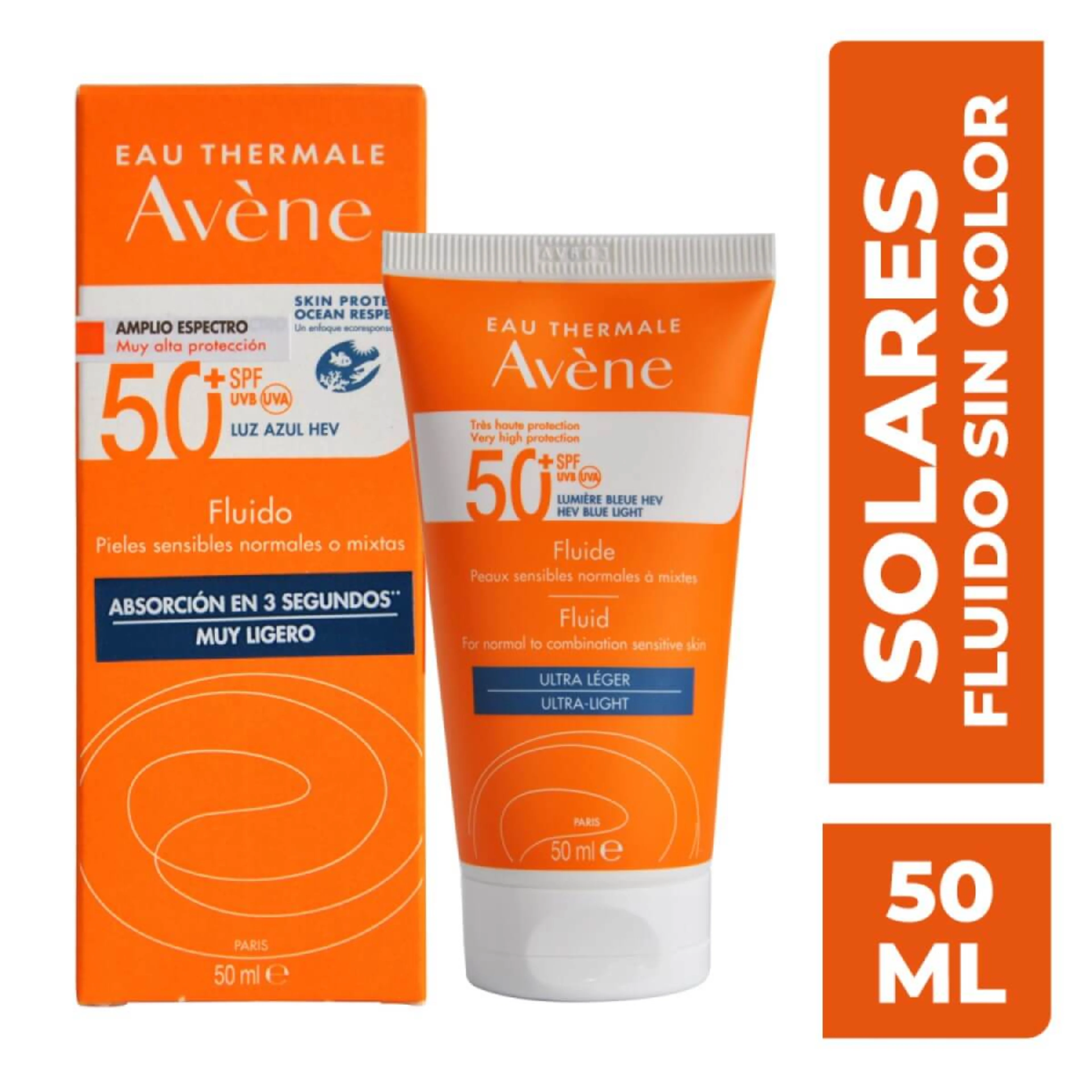 Avene Fluido Protector Solar Fps 50+ Con 50 Ml