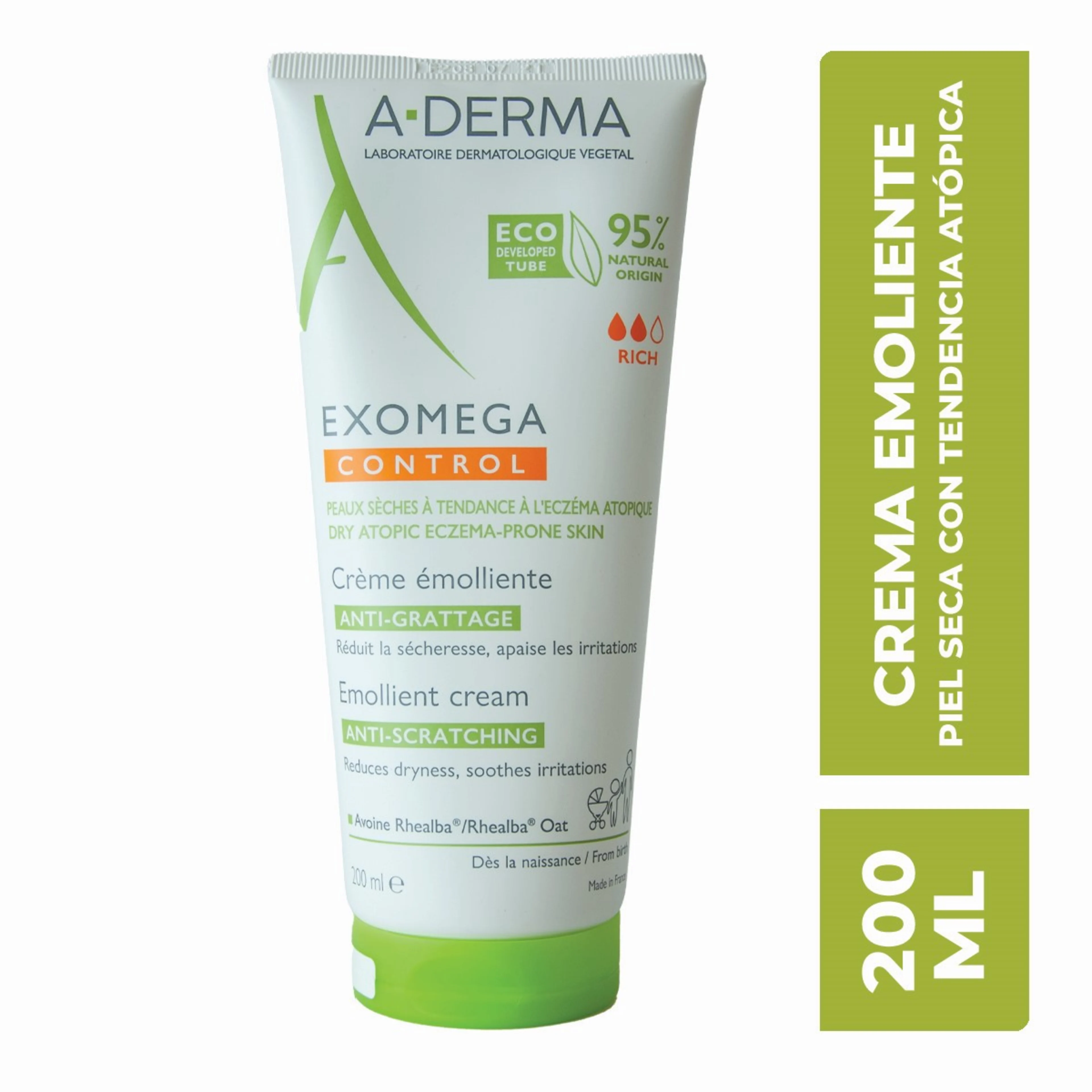A-Derma Exomega Control Crema Emoliente Para Piel Seca Con 200 Ml