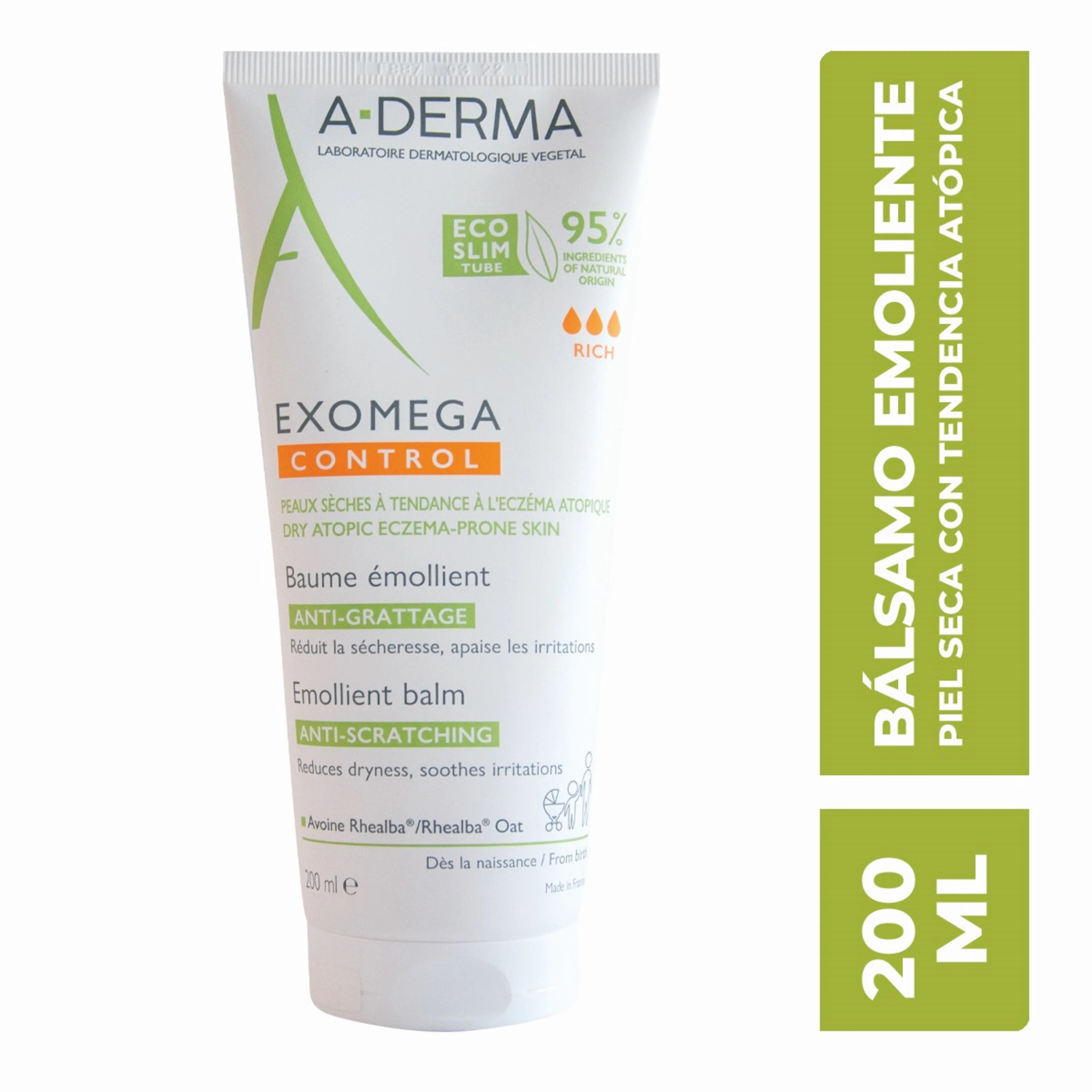 A-Derma Exomega Control Bálsamo Para Piel Seca Con 200 Ml
