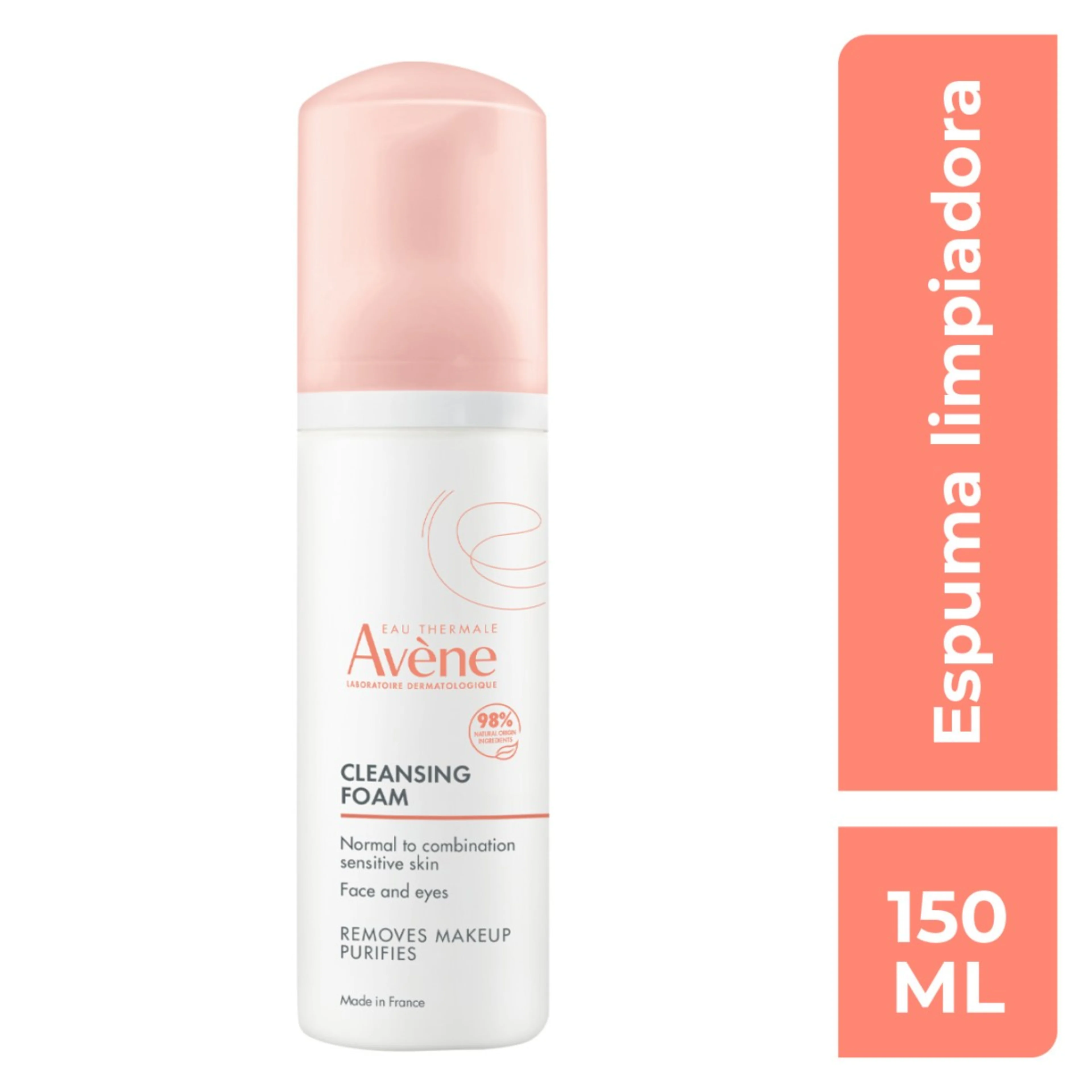 Avene Espuma Limpiadora Suave Desmaquillante Con 150 Ml