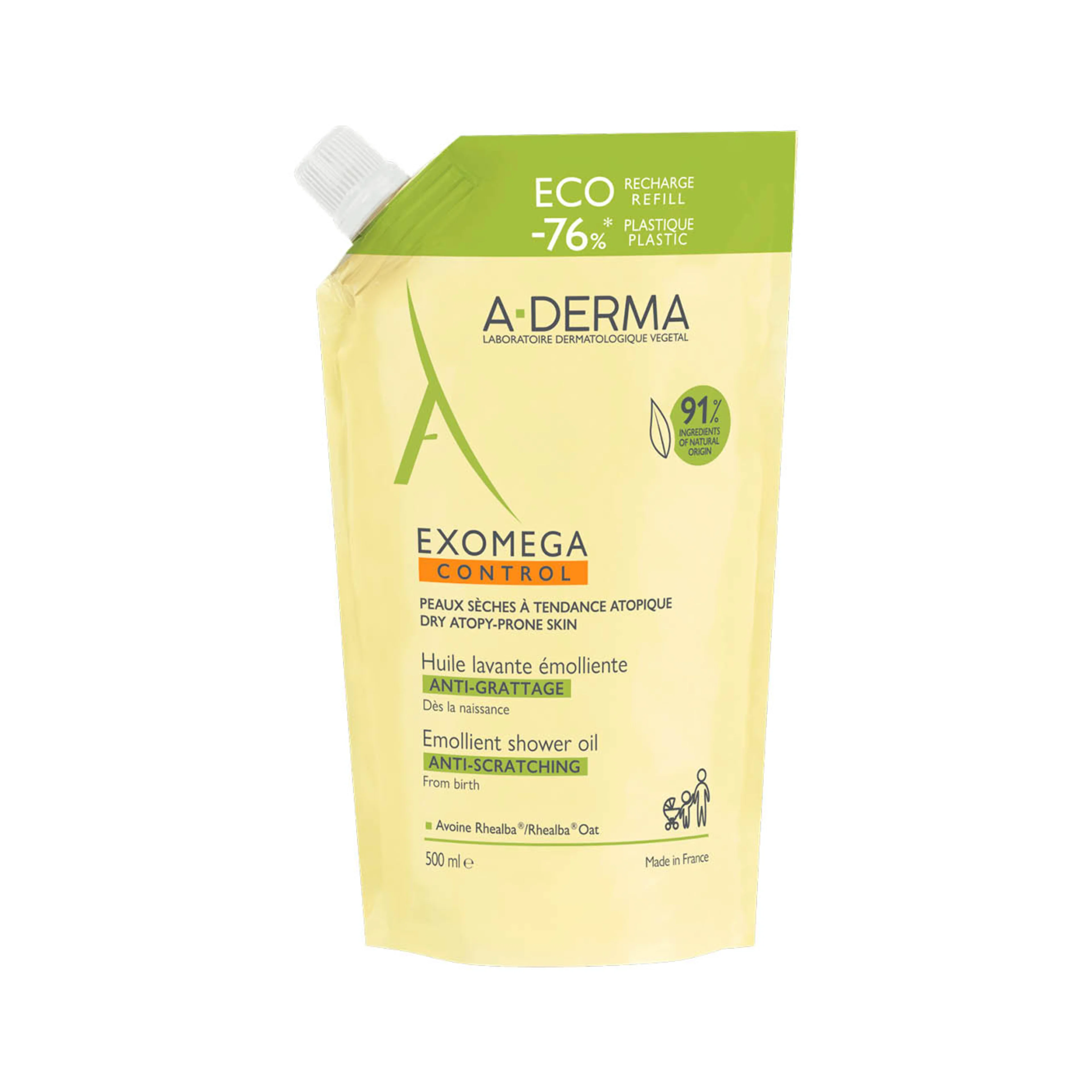 A-Derma Exomega Control Aceite Dermolimpiador Para Piel Seca Con 500 Ml