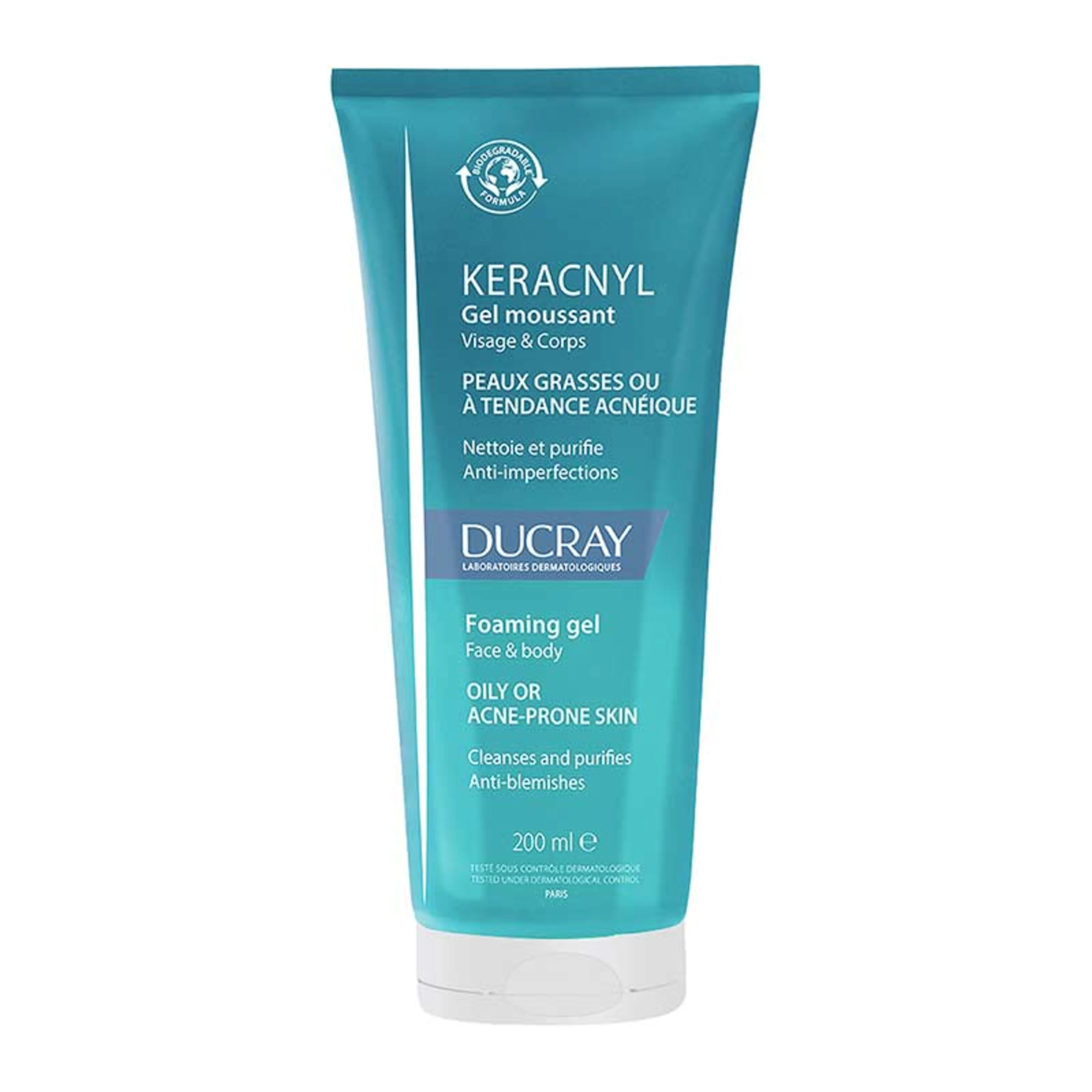 Ducray Keracnyl Gel Limpiador En Botella De 200 Ml