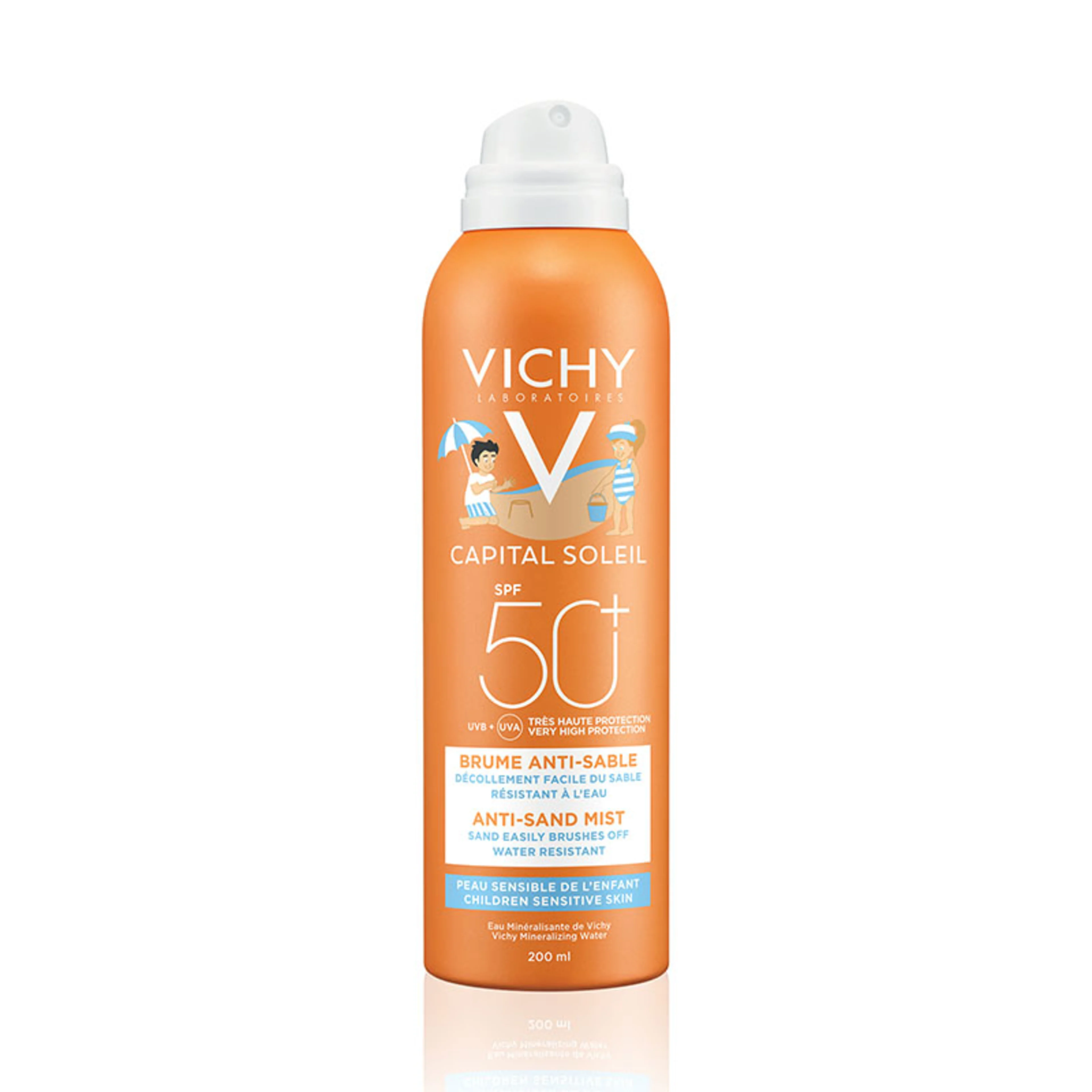 Vichy Idéalia Soleil Bruma Fps50+ Anti-Arena Y Agua. Bloqueador Solar Infantil 200 Ml Aerosol