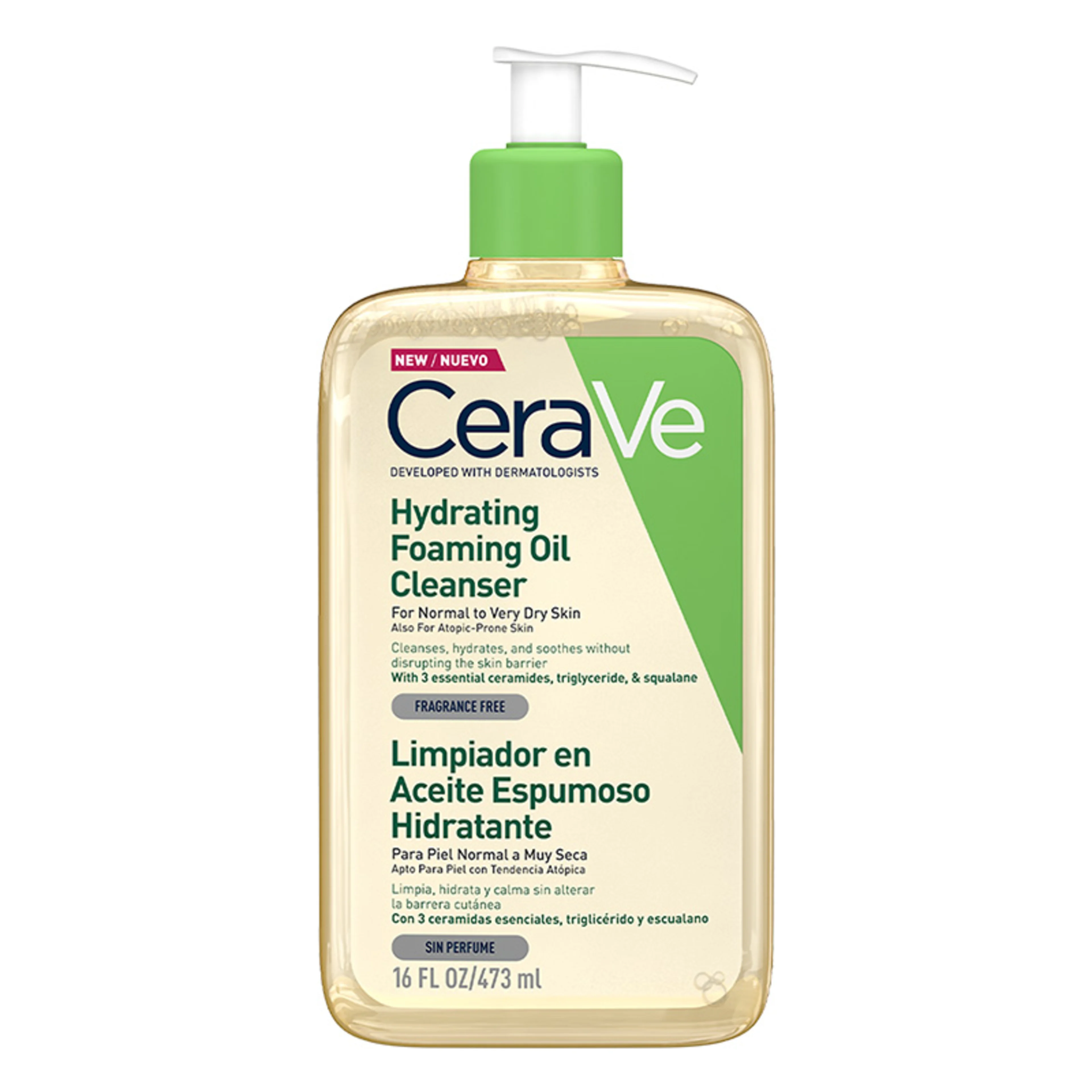 Cerave Limpiador En Aceite Espumoso Hidratante Piel Normal A Muy Seca Con 473 Ml