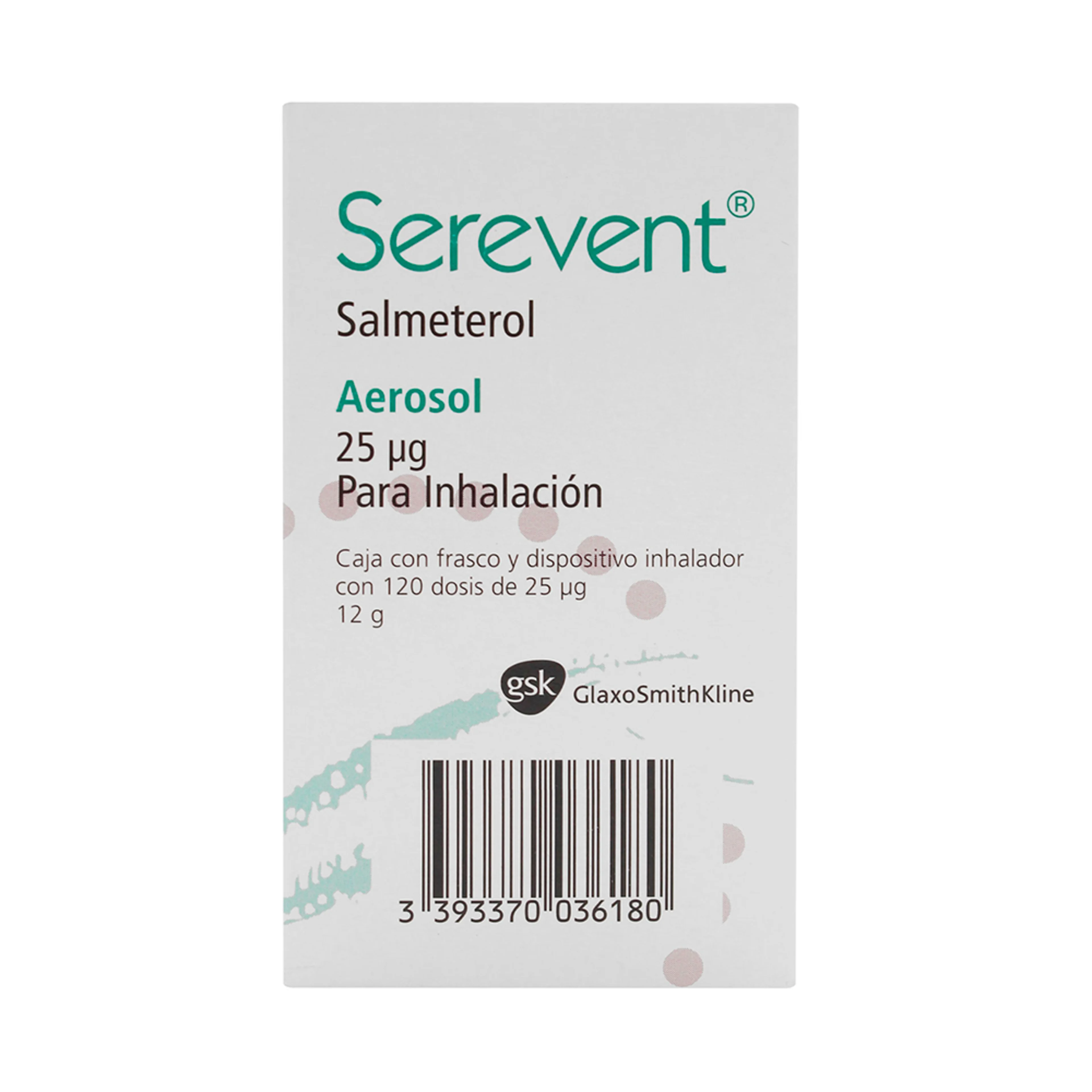 Serevent salmeterol 25 mcg con 120 dosis