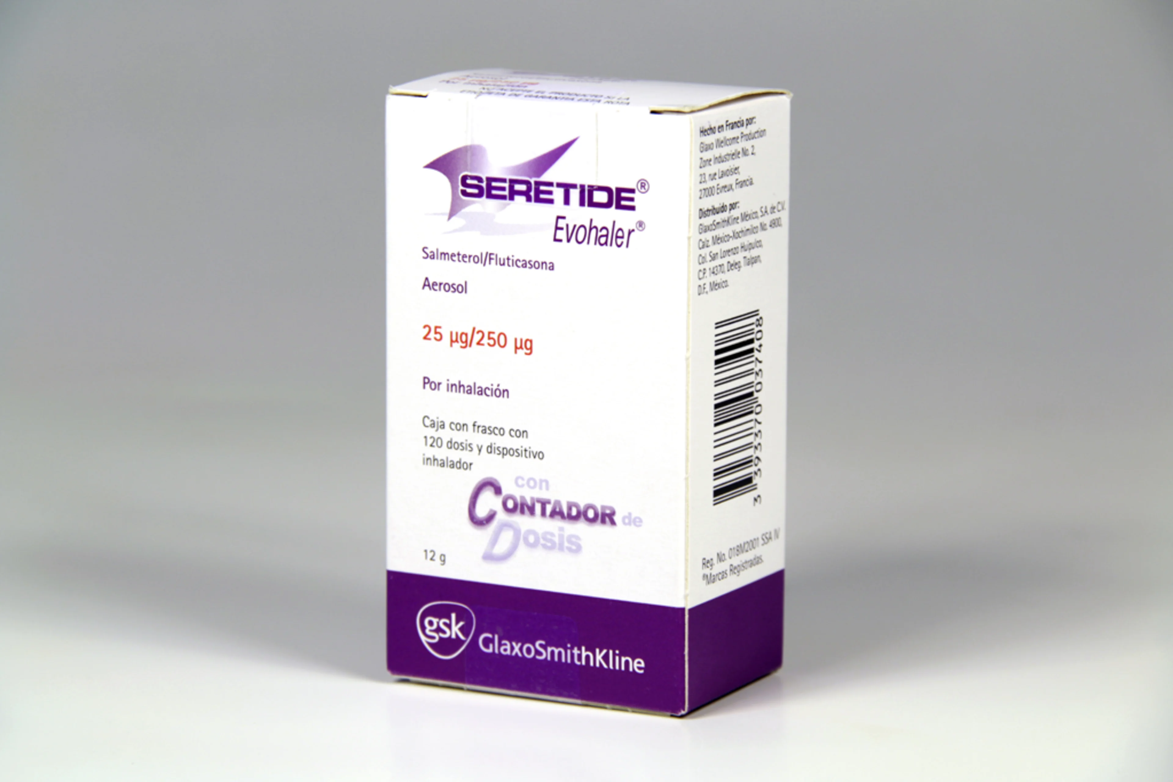 Seretide Evohaler 25/250 Mcg Con 120 Dosis En Aerosol