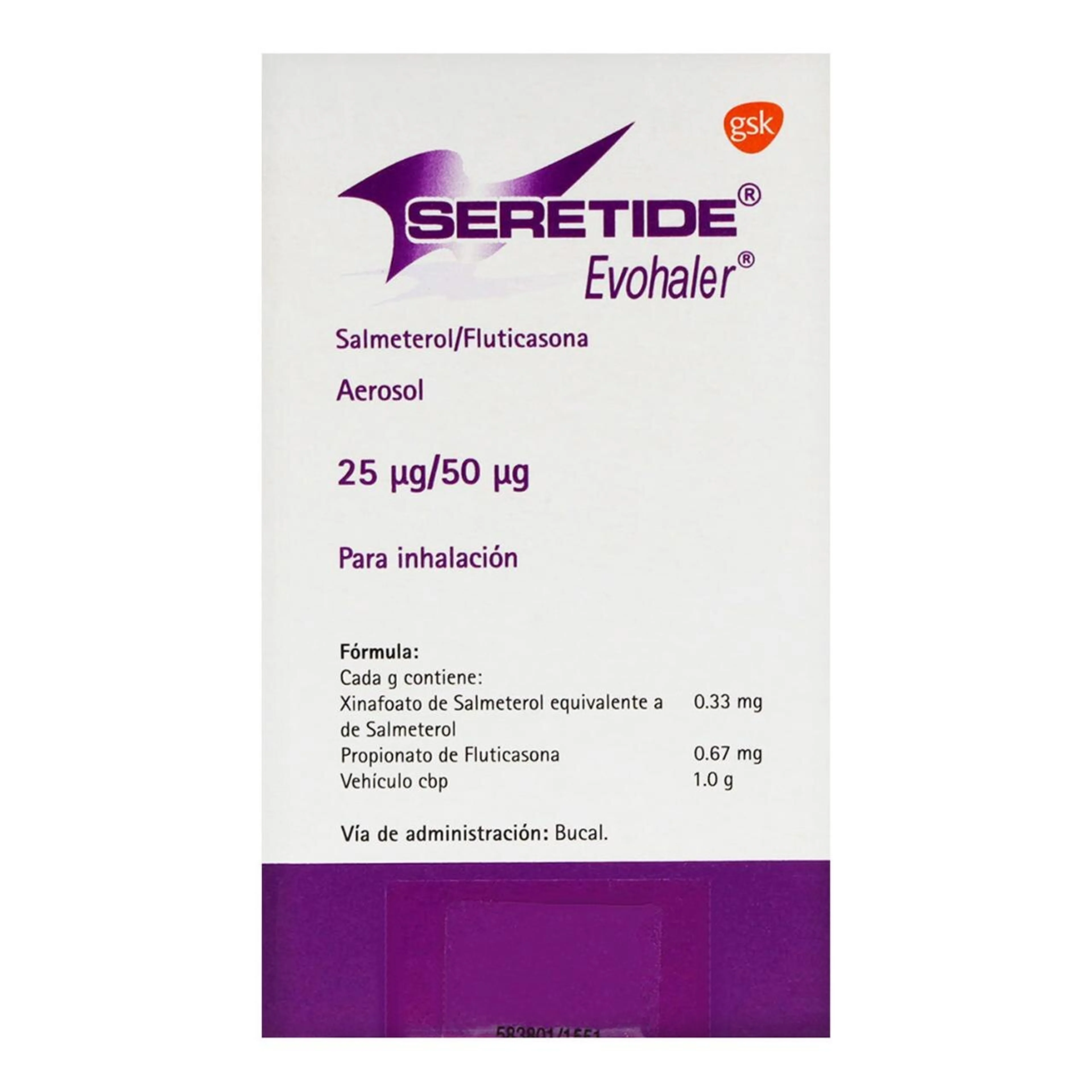 Seretide Evohaler 25/50 Mcg Con 120 Dosis Y Dispositivo Inhalador