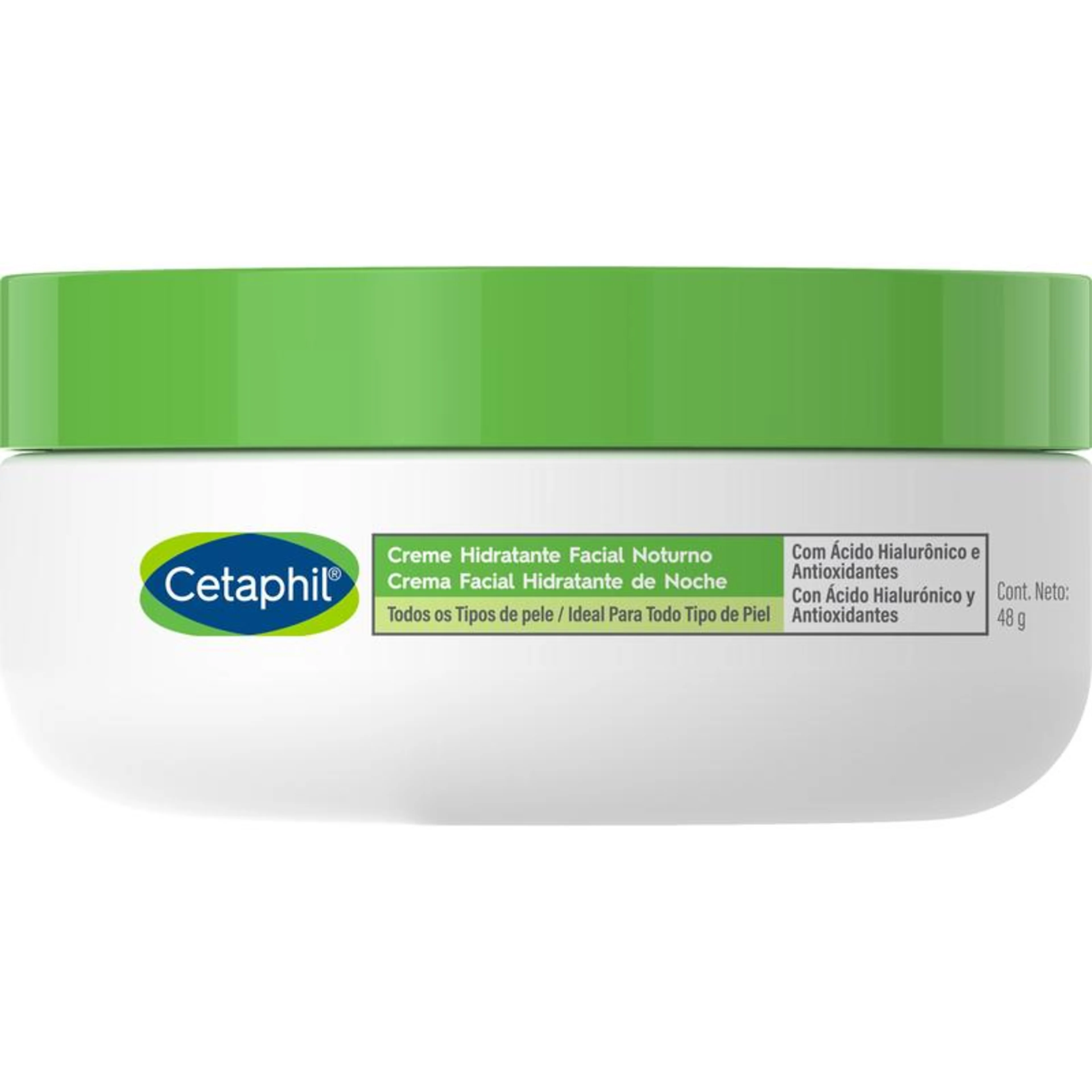 Cetaphil Crema Facial Hidratante Noche Con Ácido Hialurónico 48 G