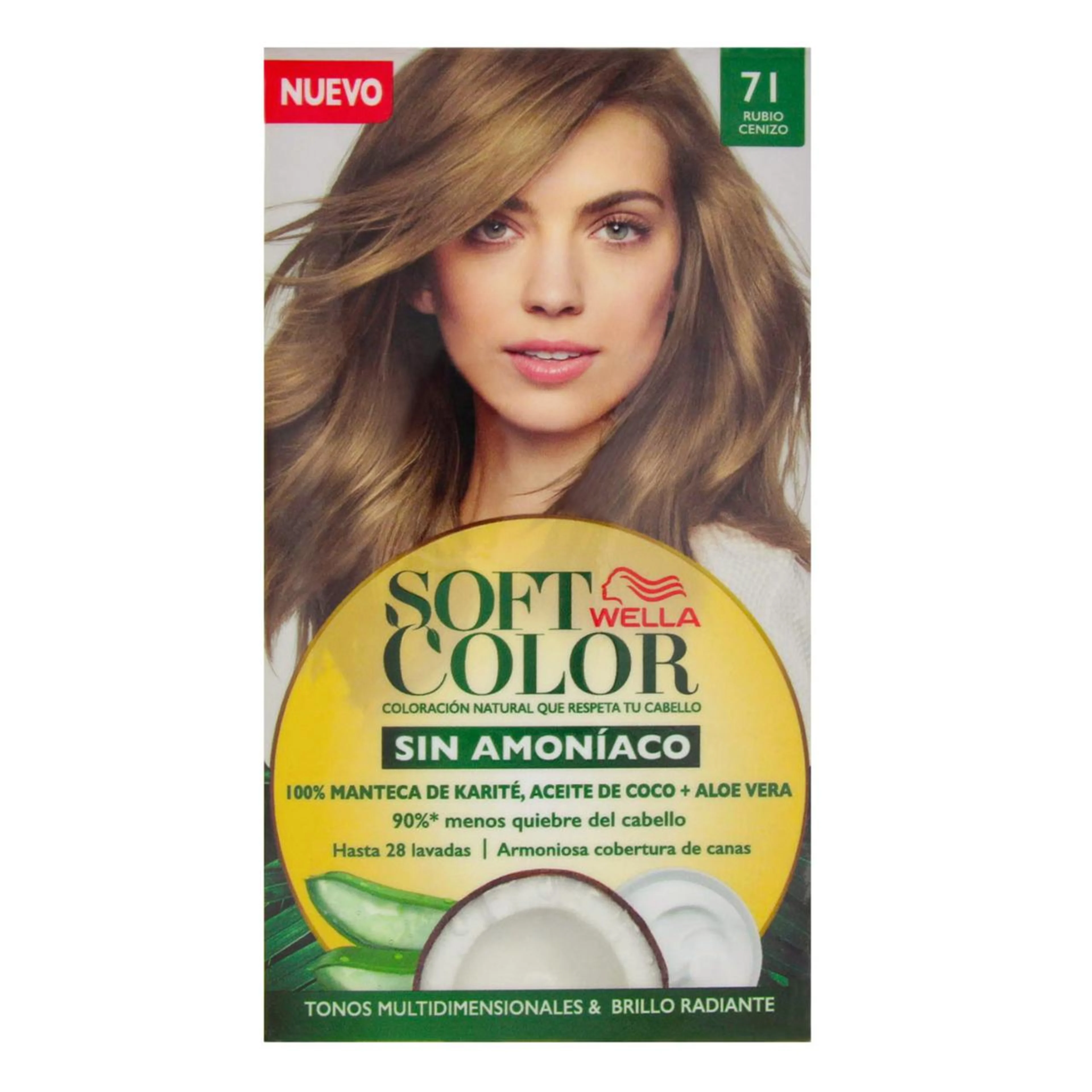 Tinte soft color rubio cenizo 6 piezas.