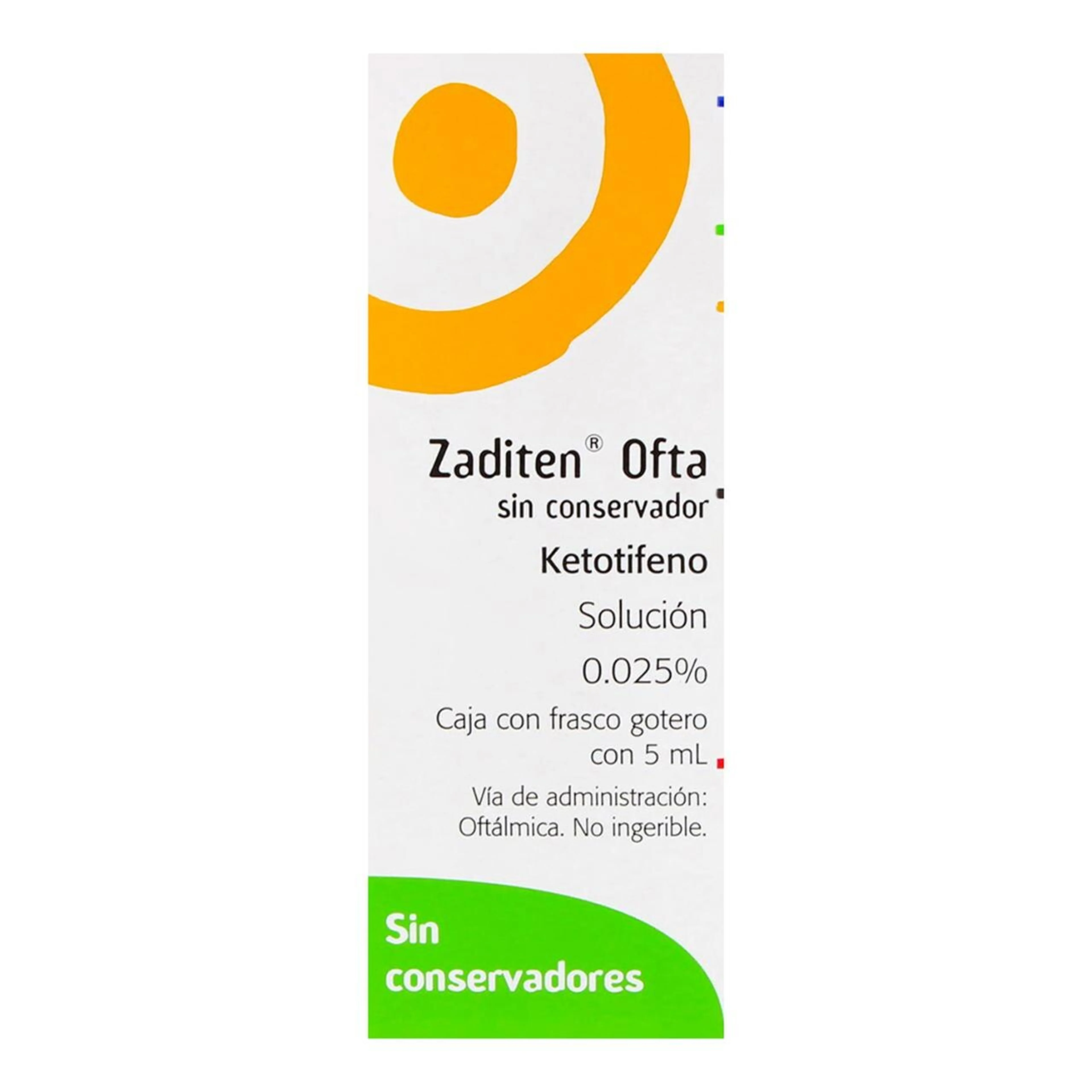 Zaditen 0.025% Solución Oftálmica Gotas 5 Ml