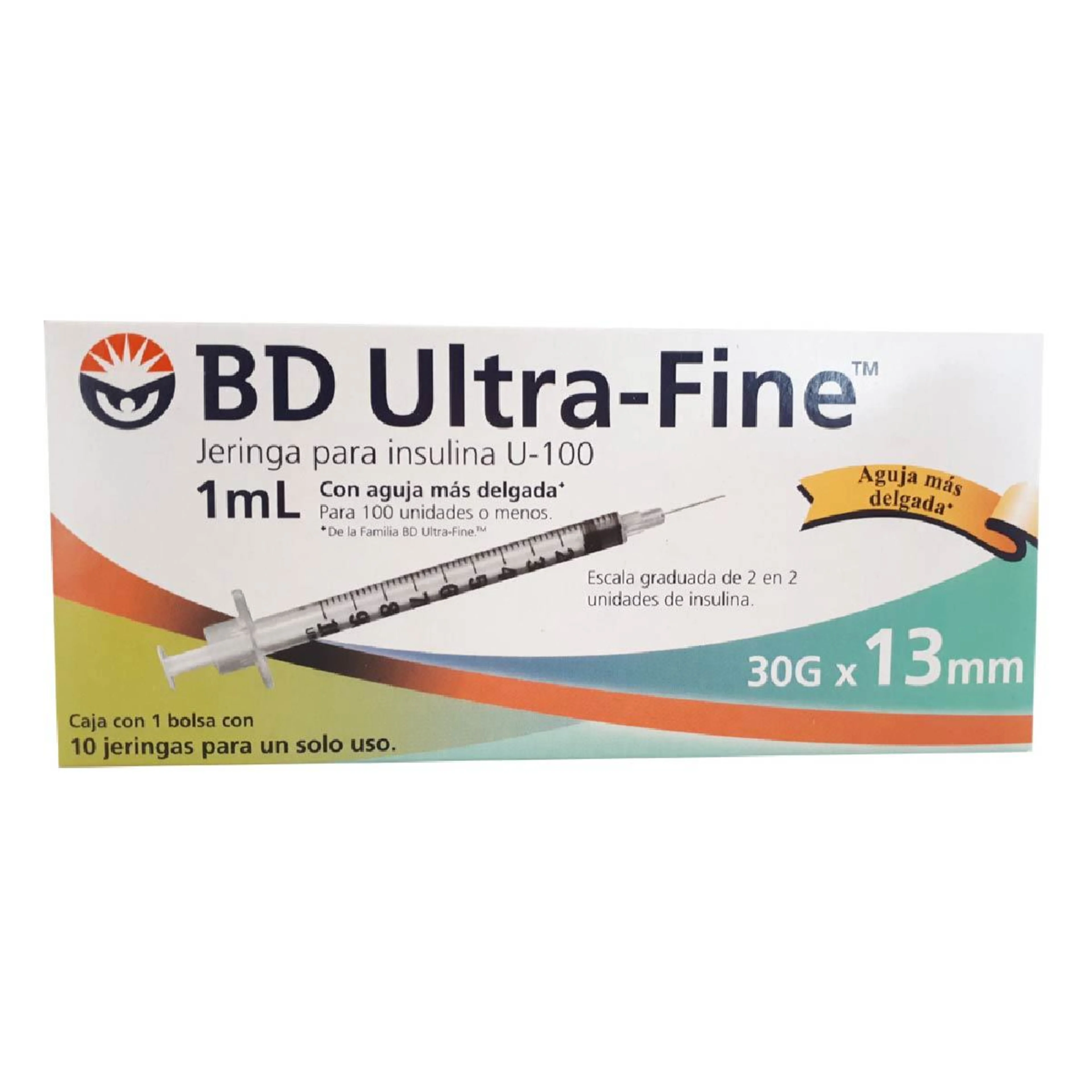Bd Ultra Fine Jeringa Para Insulina 30Gx13Mm 1 Ml 10 Jeringas