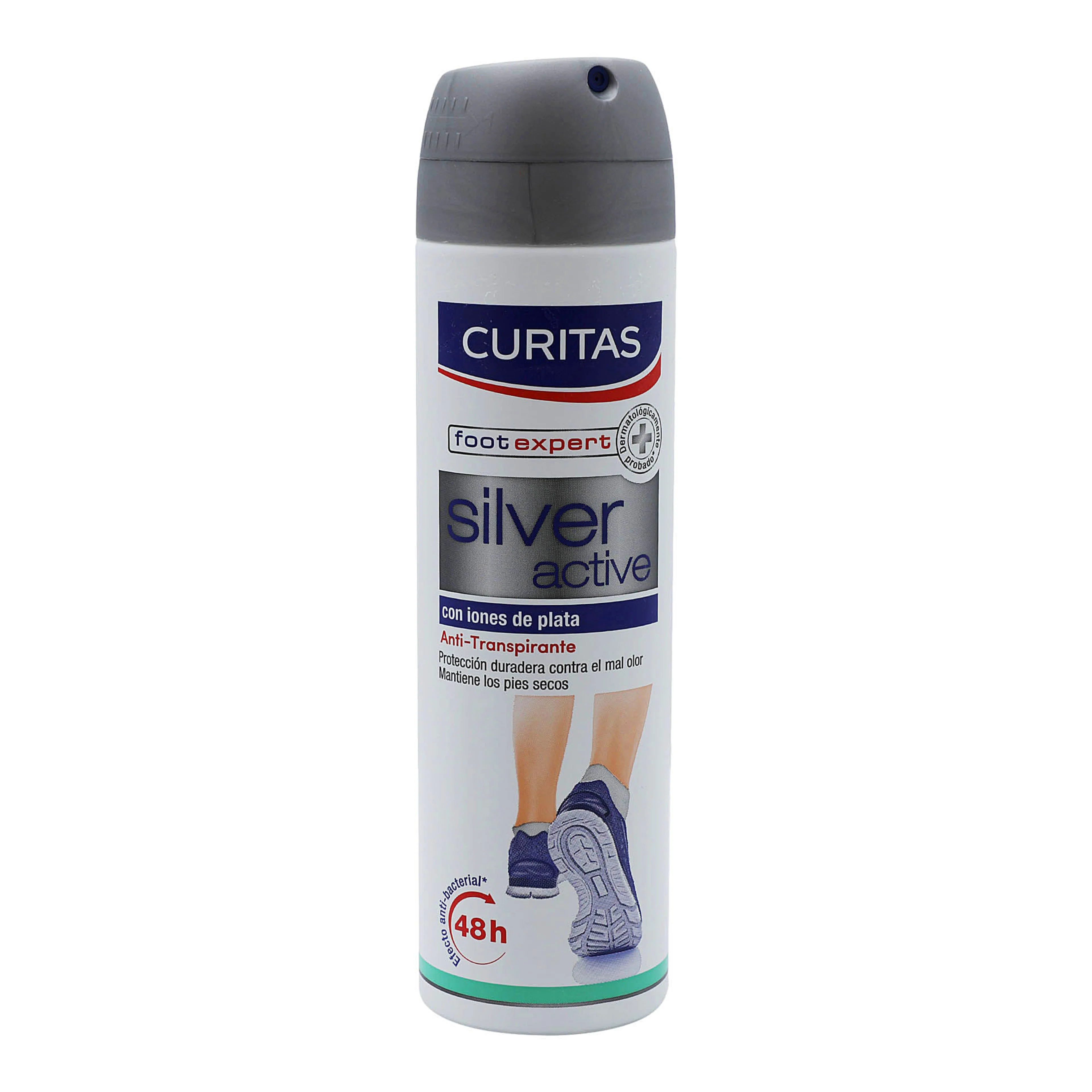 Curitas Foot Expert Silver Active Desodorante Para Pies En Aerosol Con 150 Ml