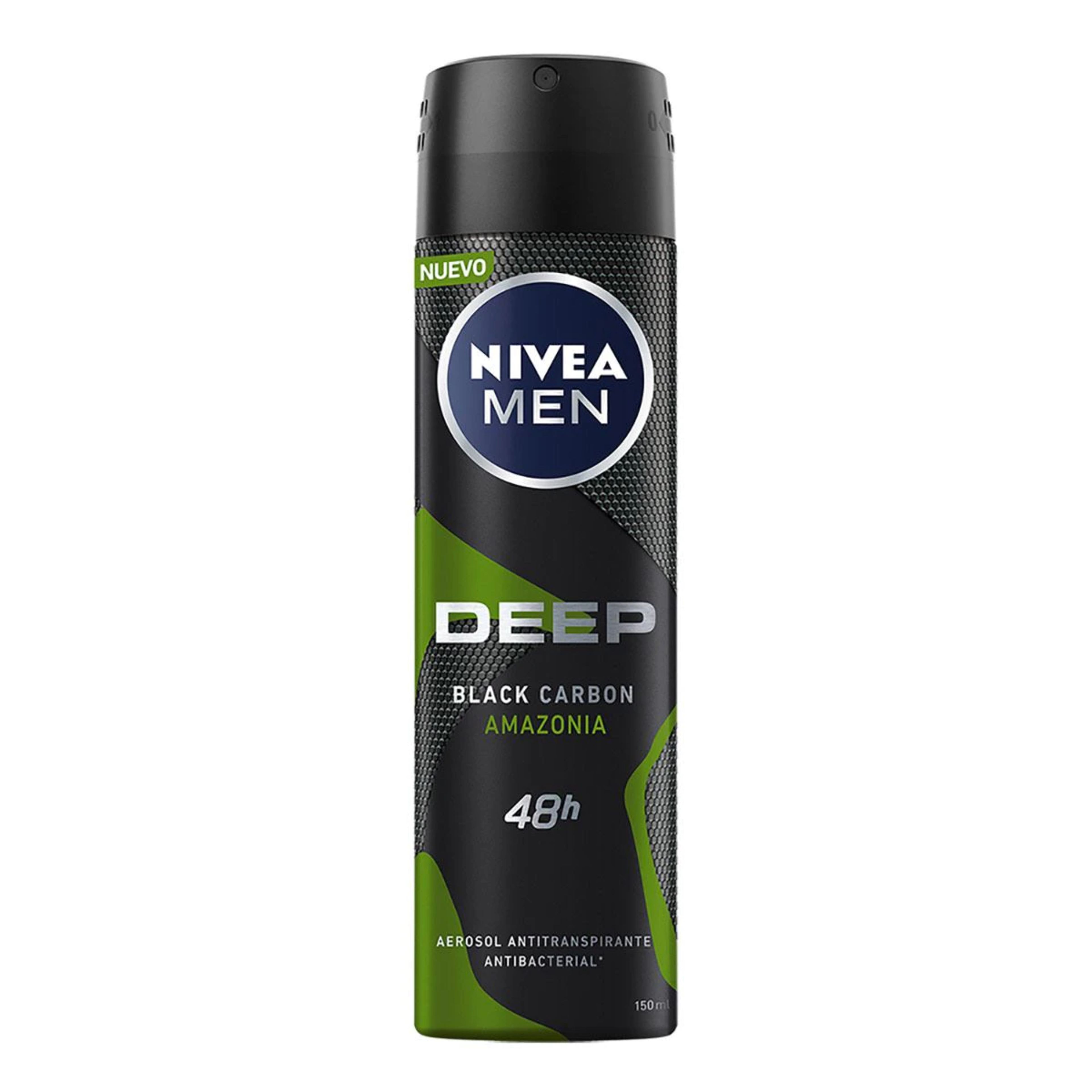 Nivea Men Amazonia Deep Black Carbon Desodorante Para Hombre 48Hr 150 Ml Aerosol