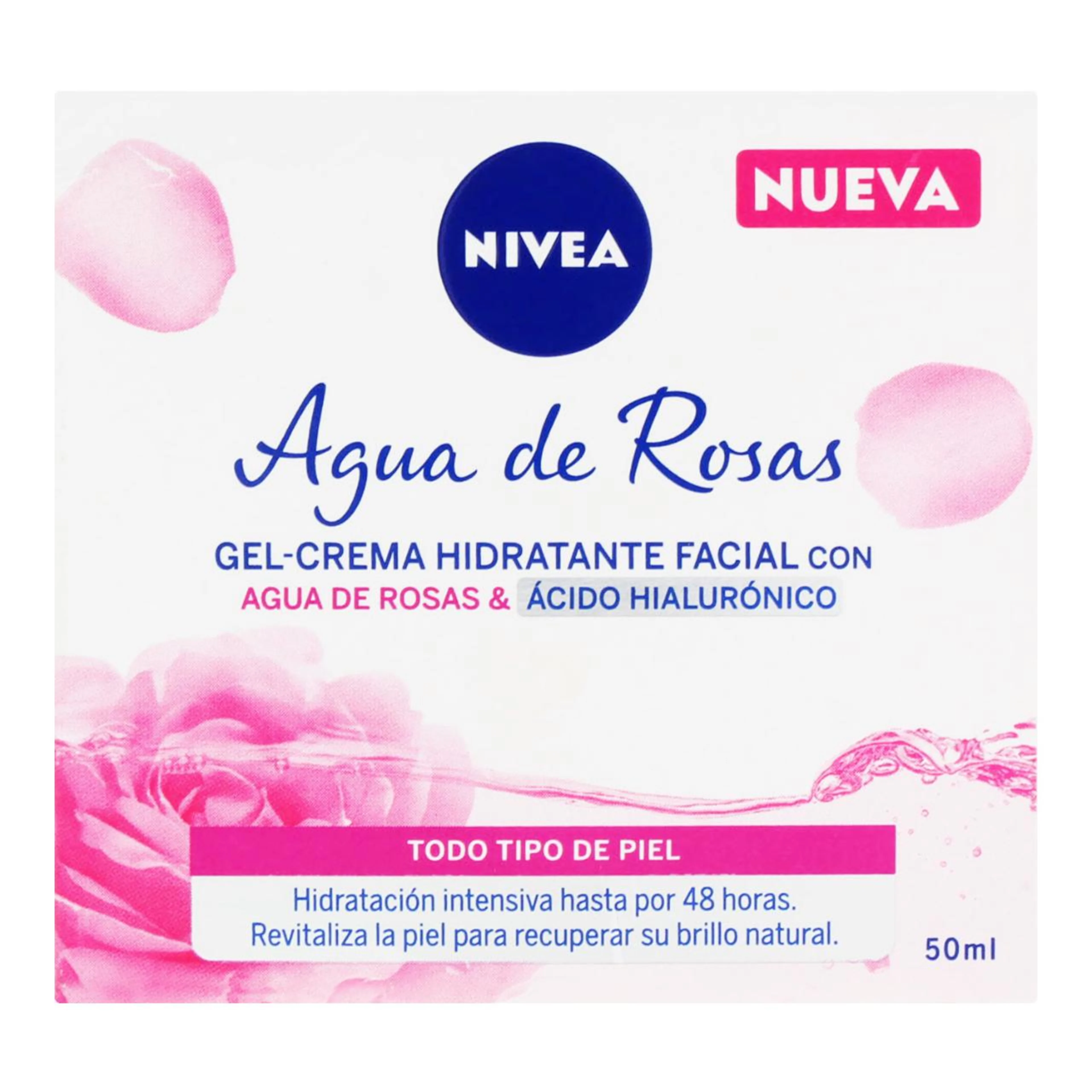 Nivea Gel-Crema Hidratante Facial Con Agua De Rosas 50 Ml Tarro