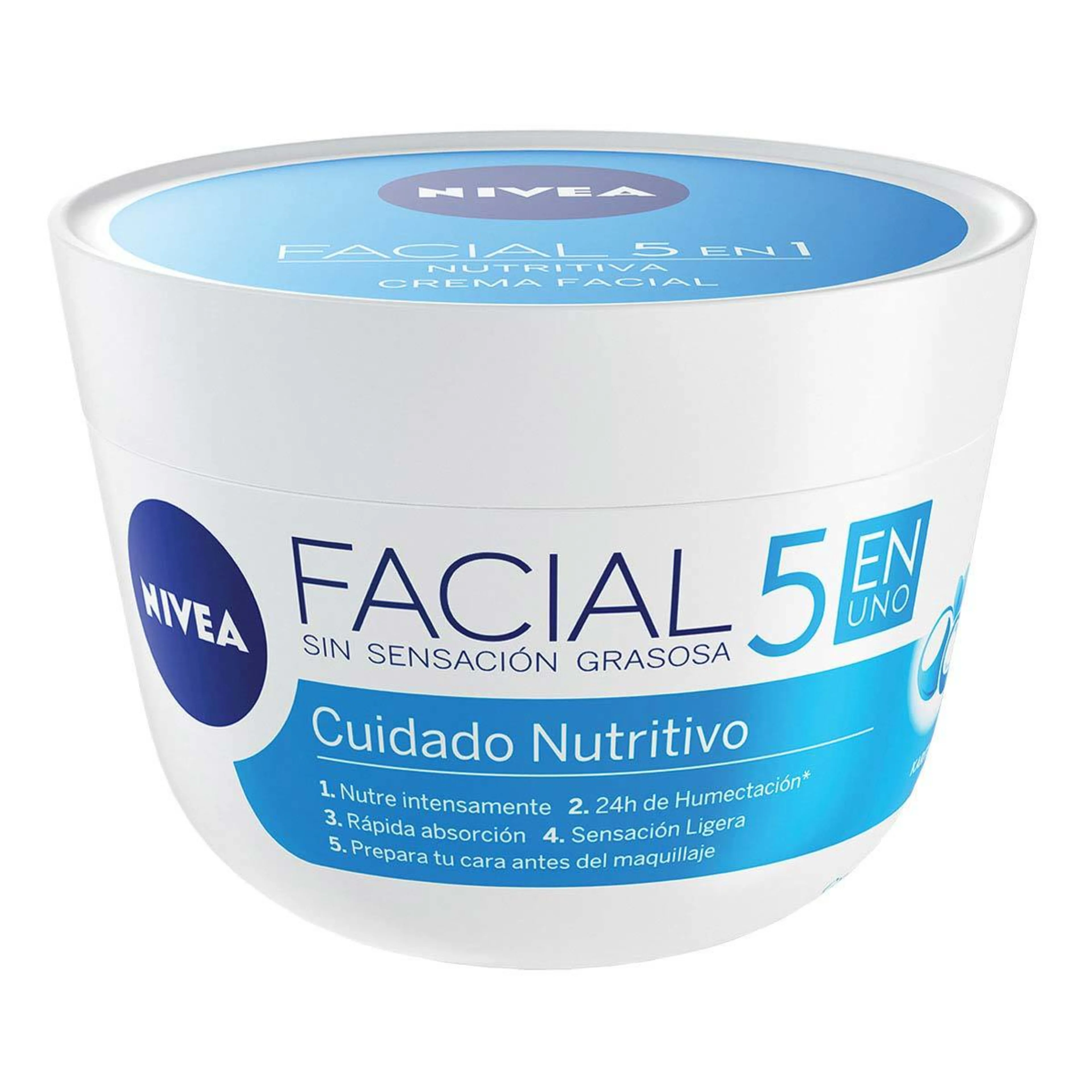 Nivea Crema Facial Hidratante 5 En 1 Cuidado Nutritivo 375 Ml