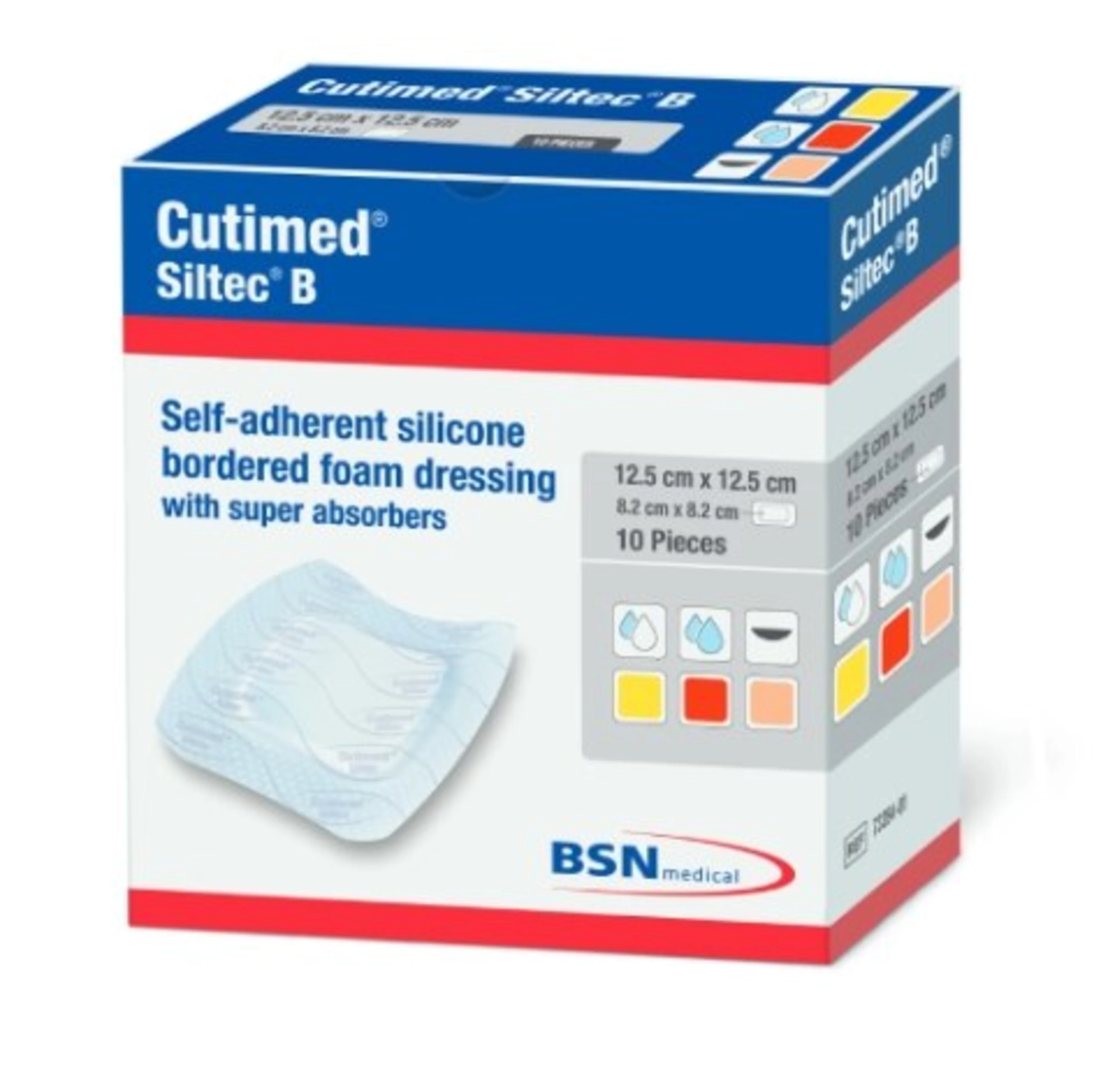 Cutimed Siltec B Apósitos De Silicona De 12.5×12.5Cm Con 10 Piezas