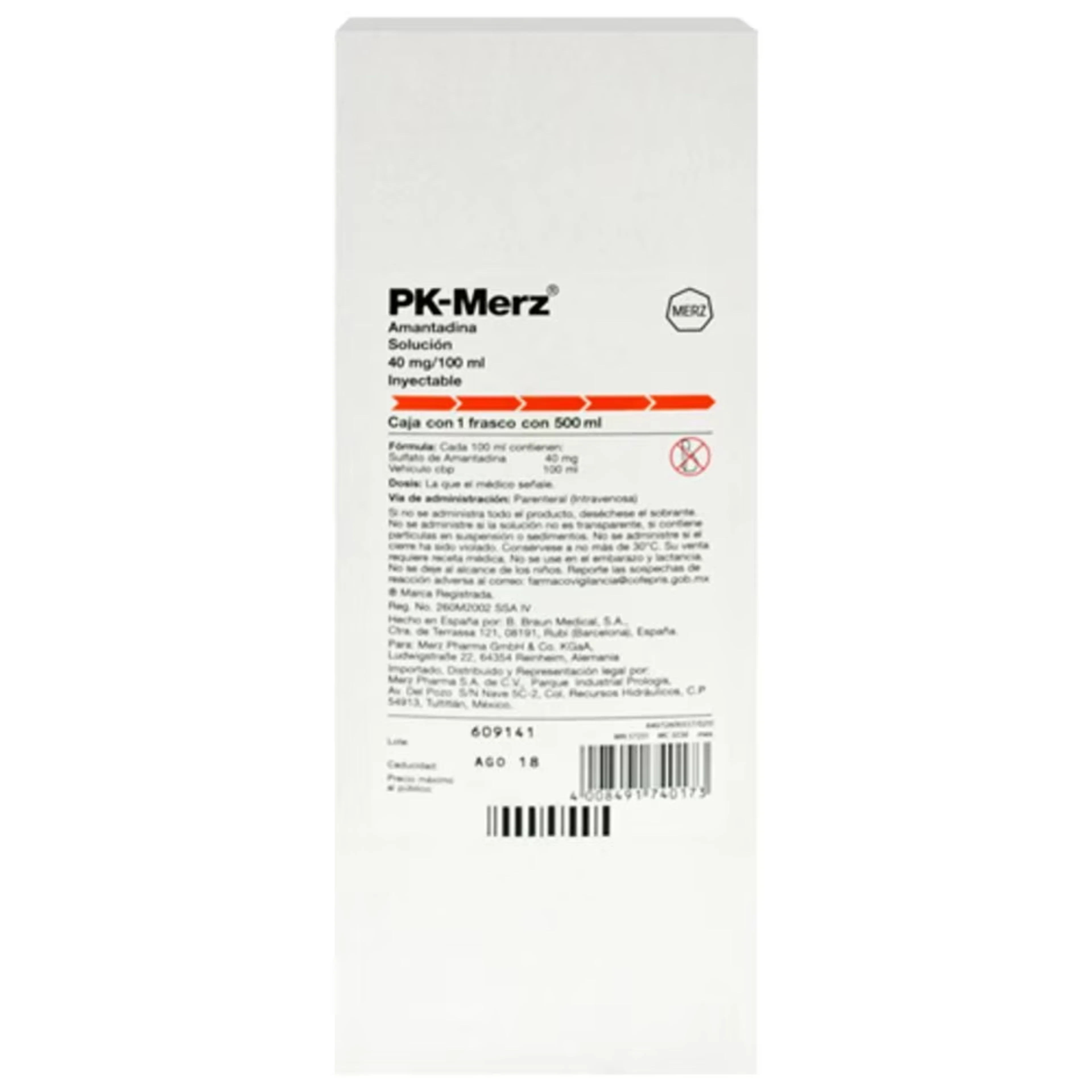 Pk-Merz 40 Mg Solución Inyectable Con 500 Ml