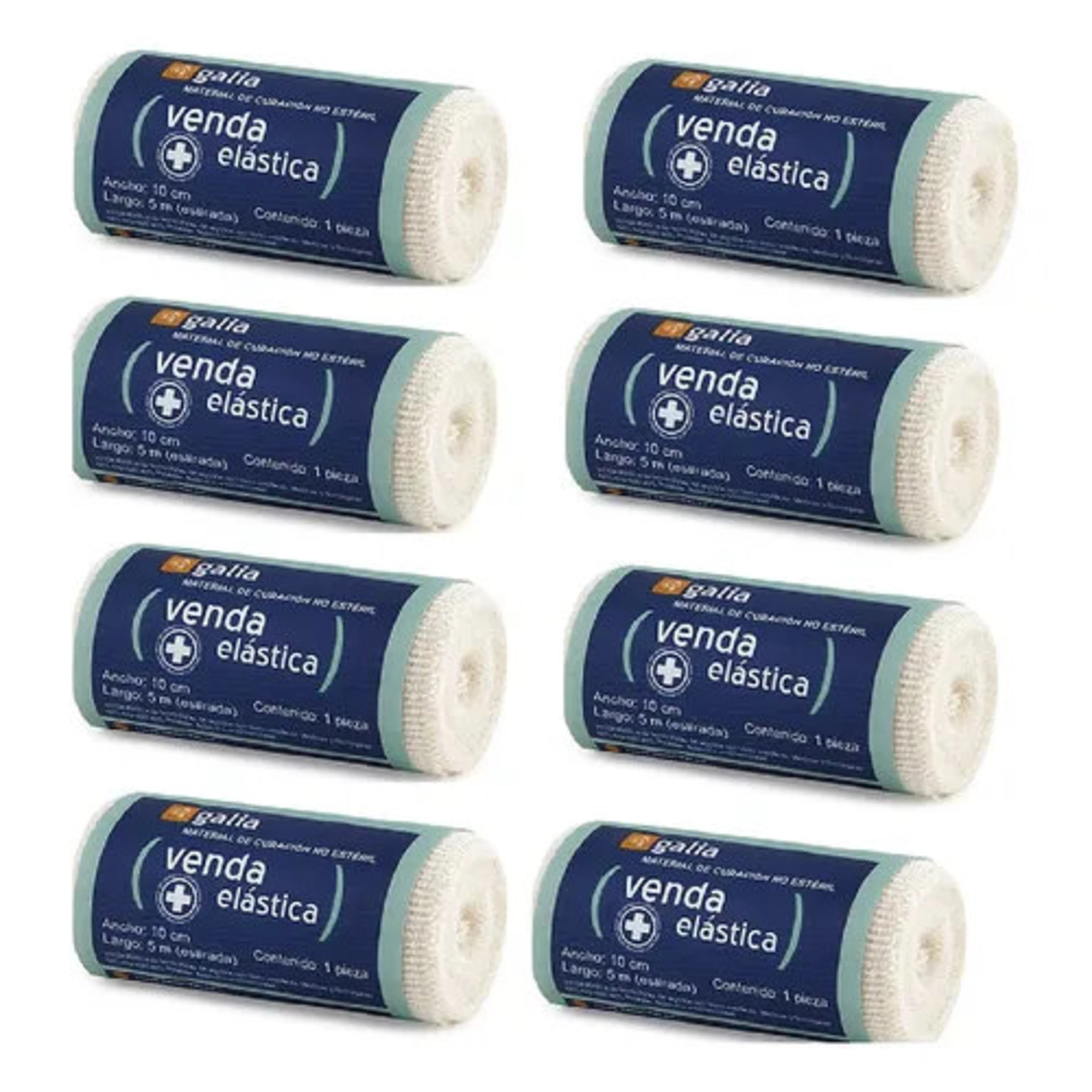 Venda Elastica 10Cmx5M Con 12 Piezas