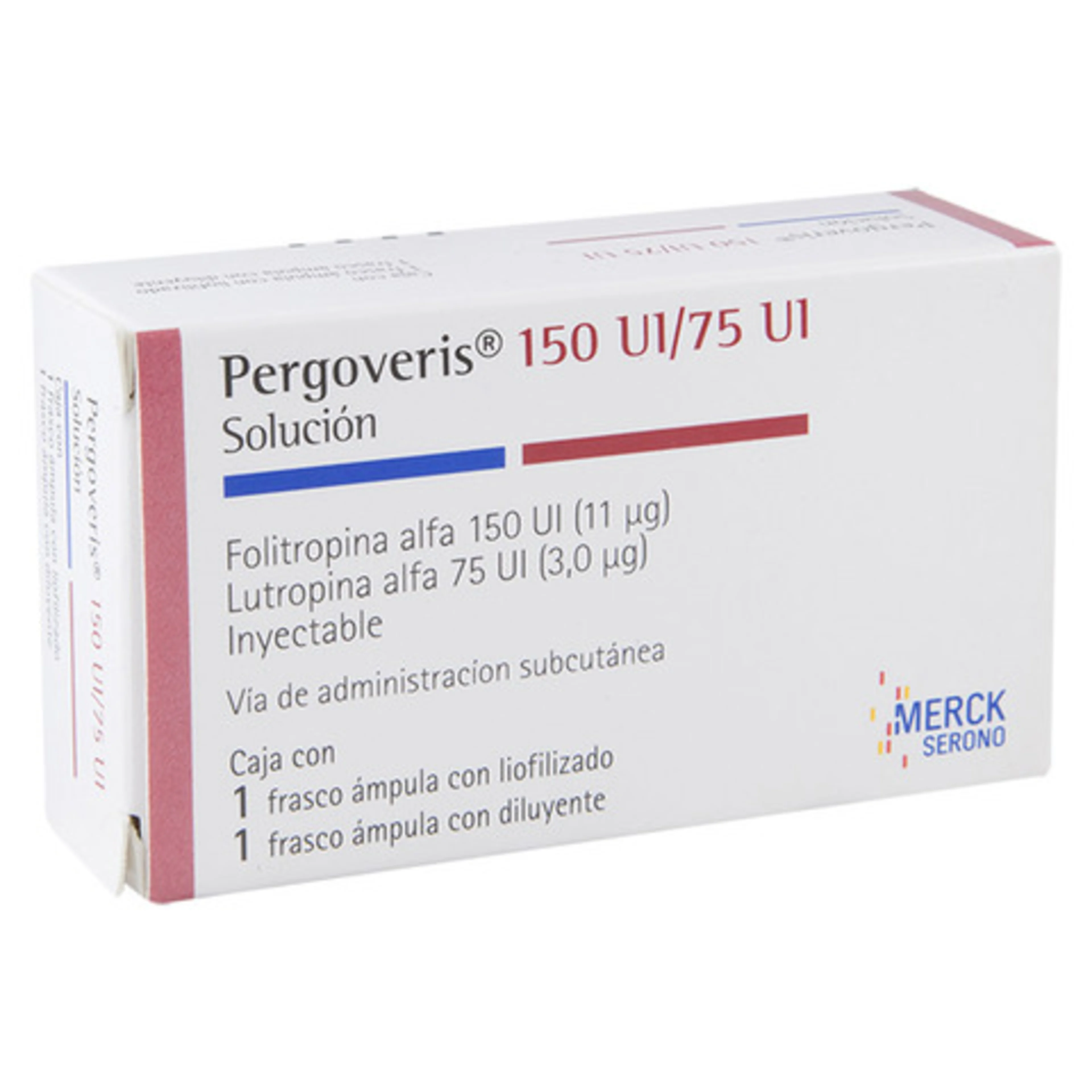 Pergoveris inyección 1 pieza frasco ámpula folitropina alfa 150 ui lutropina alfa 75 ui