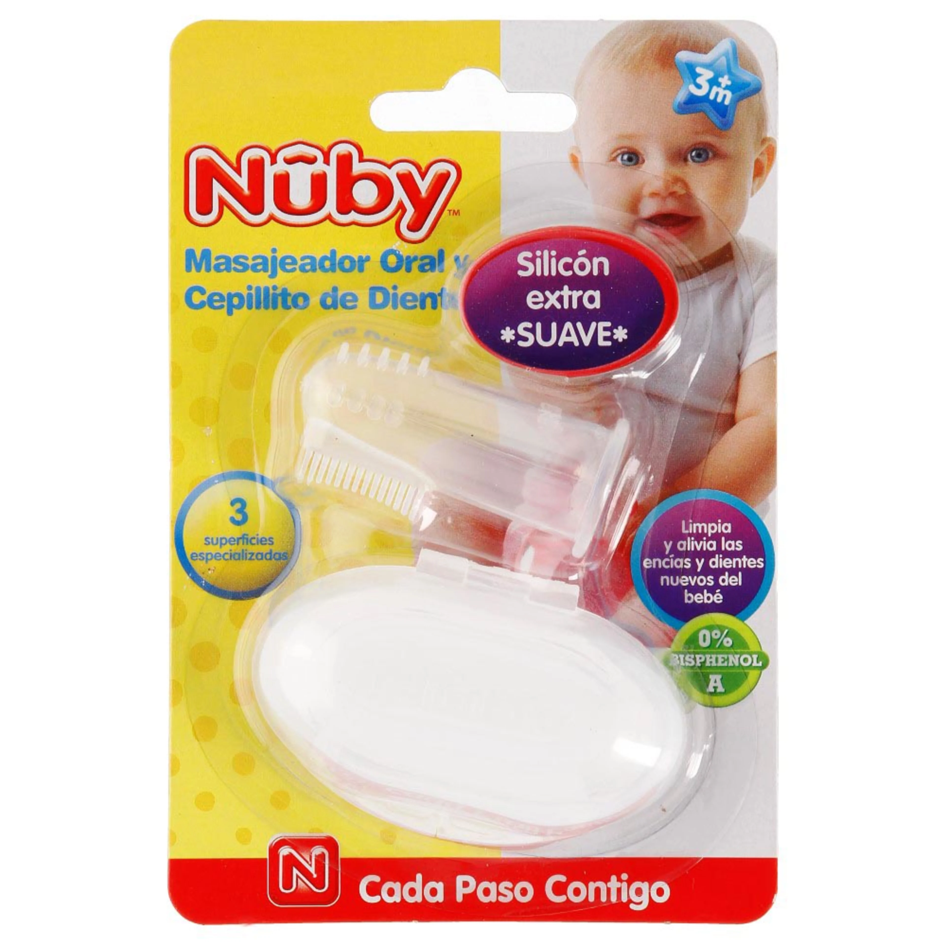 Nuby Cepillo Masajeador Extra Suave Con 1 Pieza