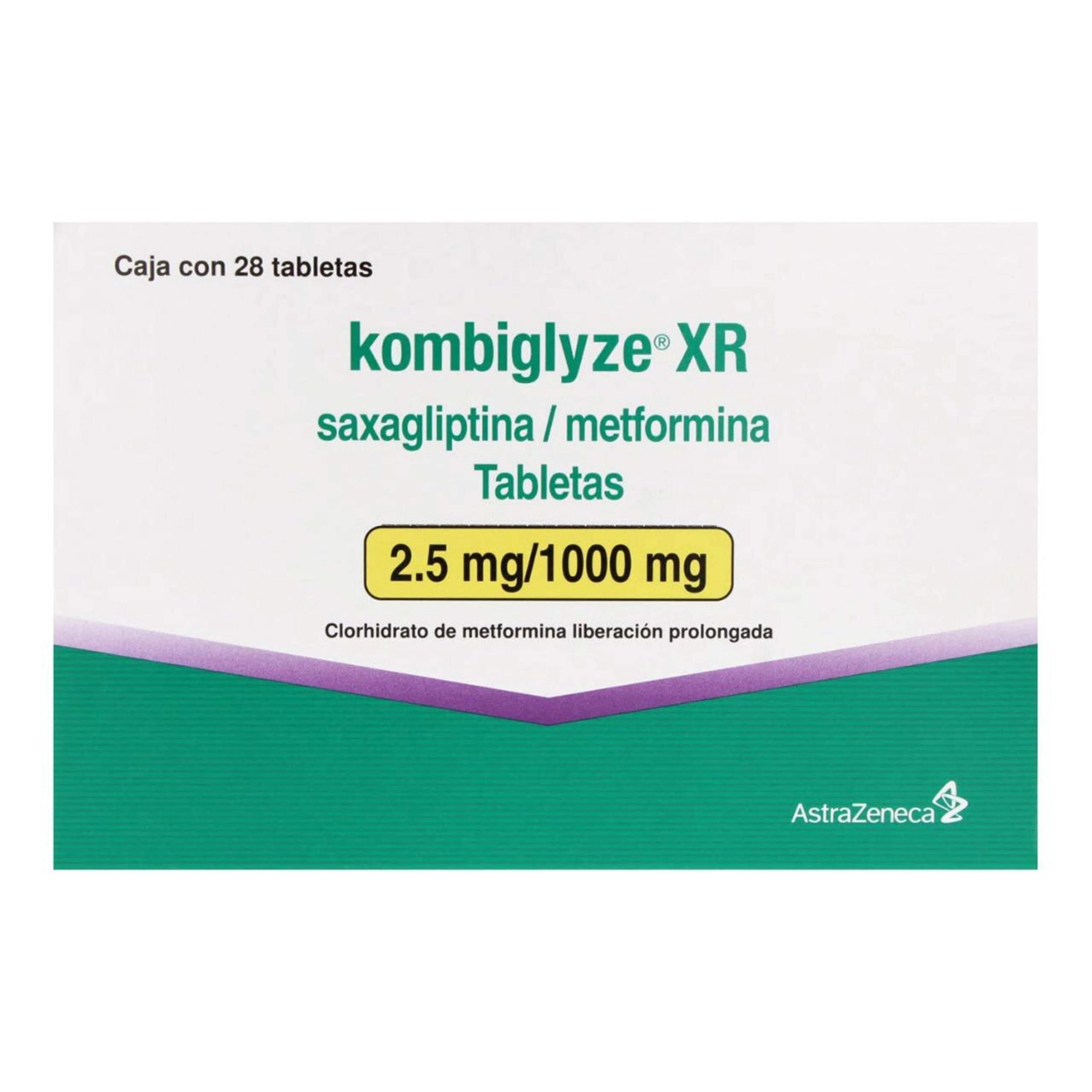 Kombiglyze Xr 2.5/1000 Mg Con 28 Tabletas