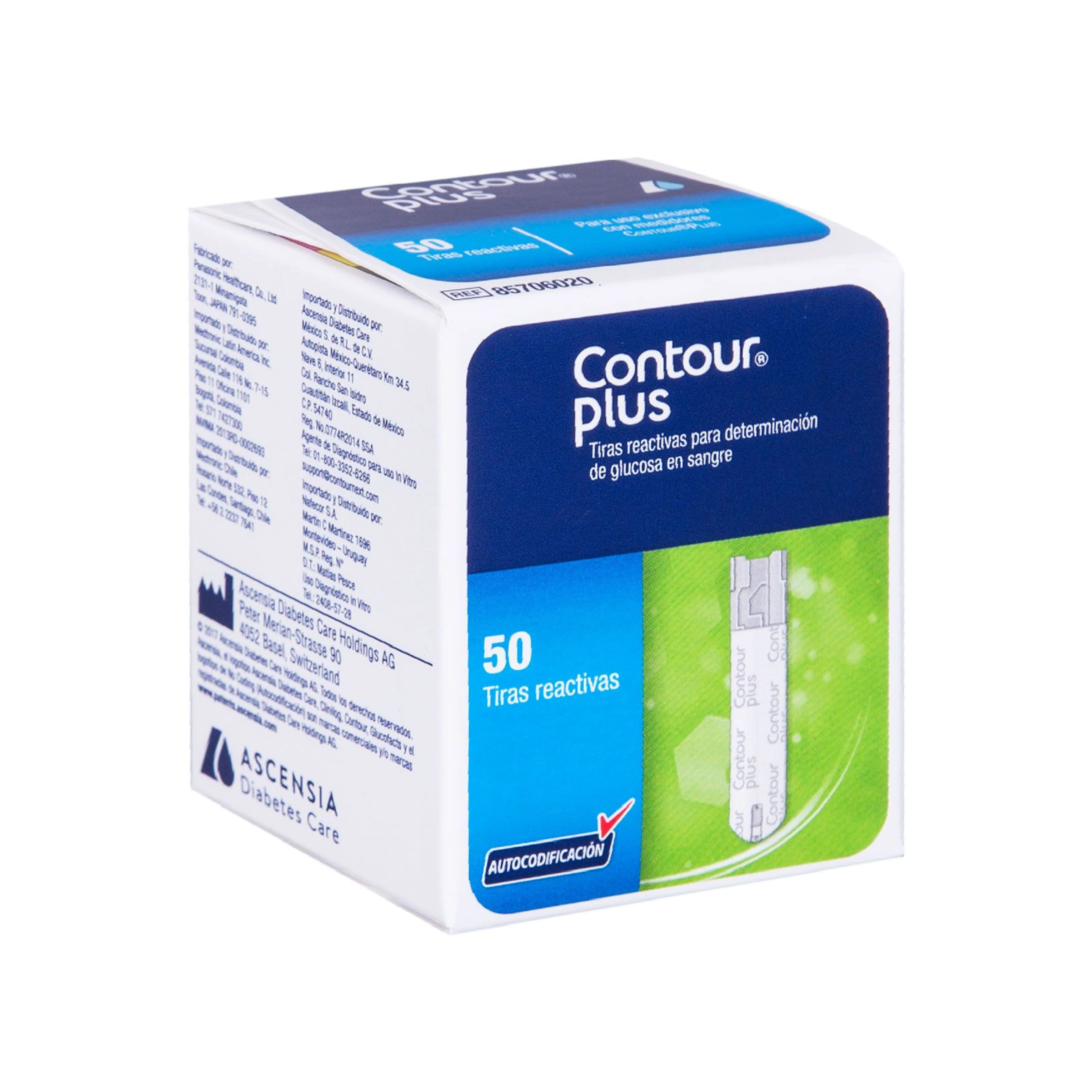 Tiras reactivas Contour Plus con 50 piezas