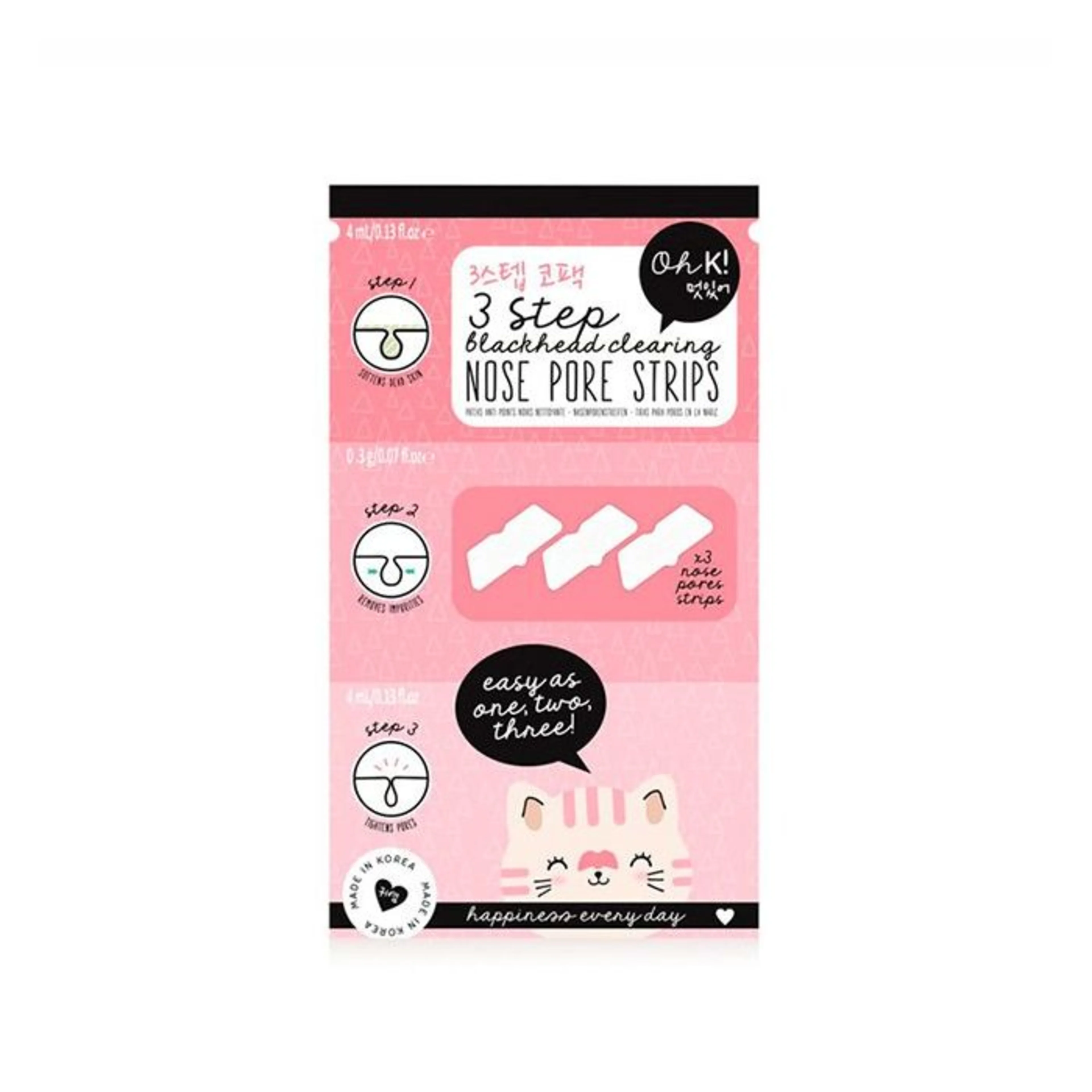Oh k 3 step nose pore strips