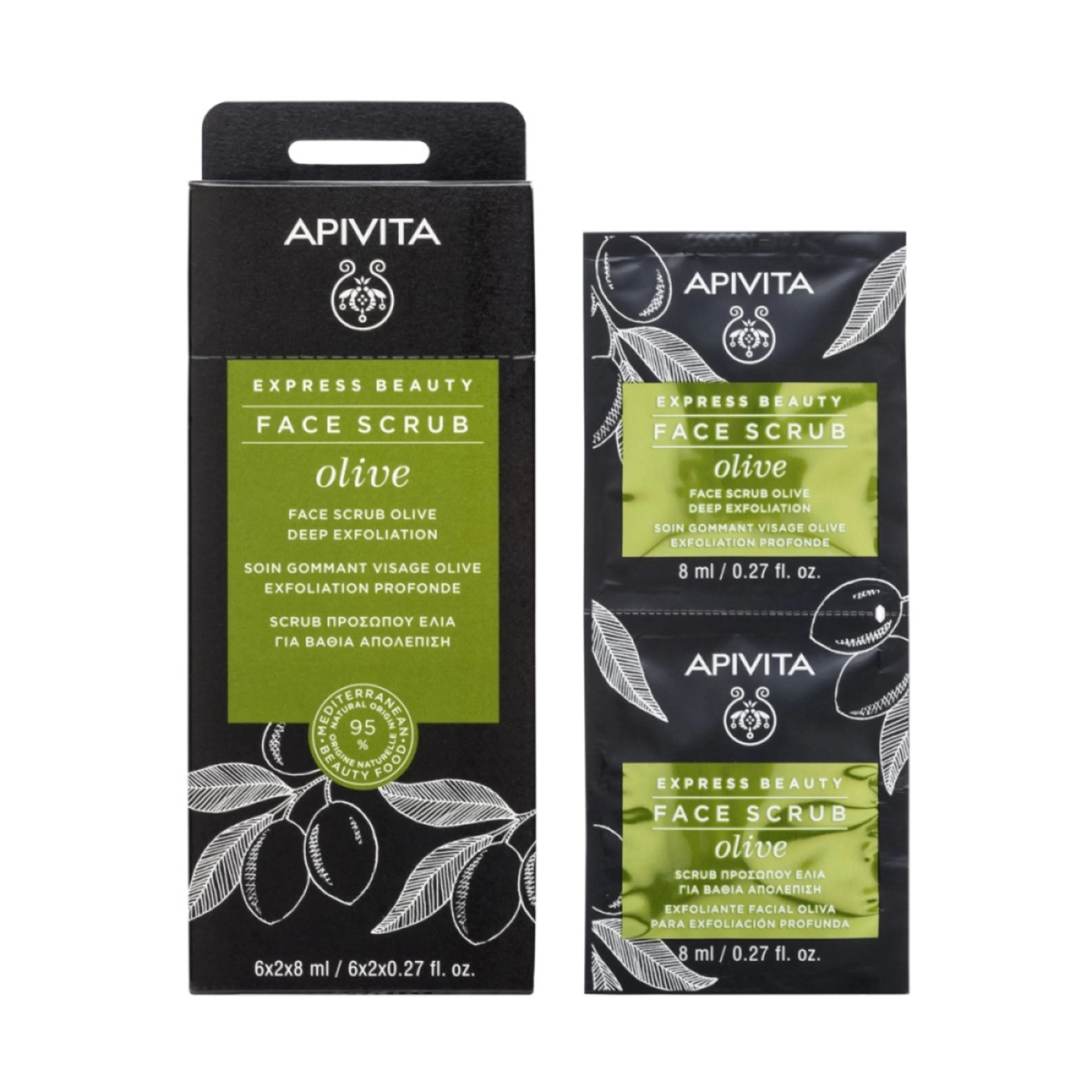 Apivita Express Beauty Mascarilla Facial Exfoliante Oliva Con 6X2 De 8 Ml