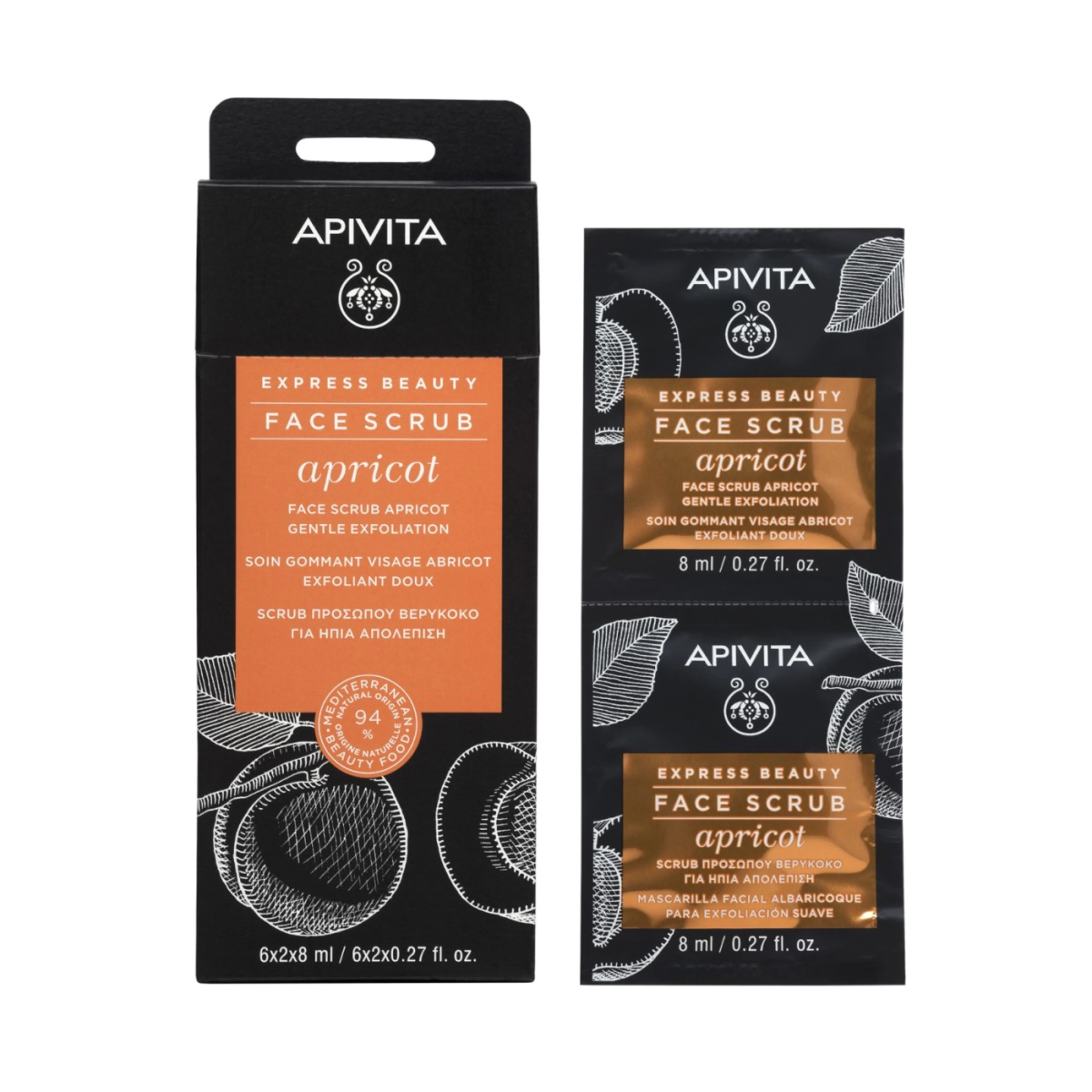 Apivita Express Beauty Mascarilla Facial Exfoliante Con 6X2 De 8 Ml
