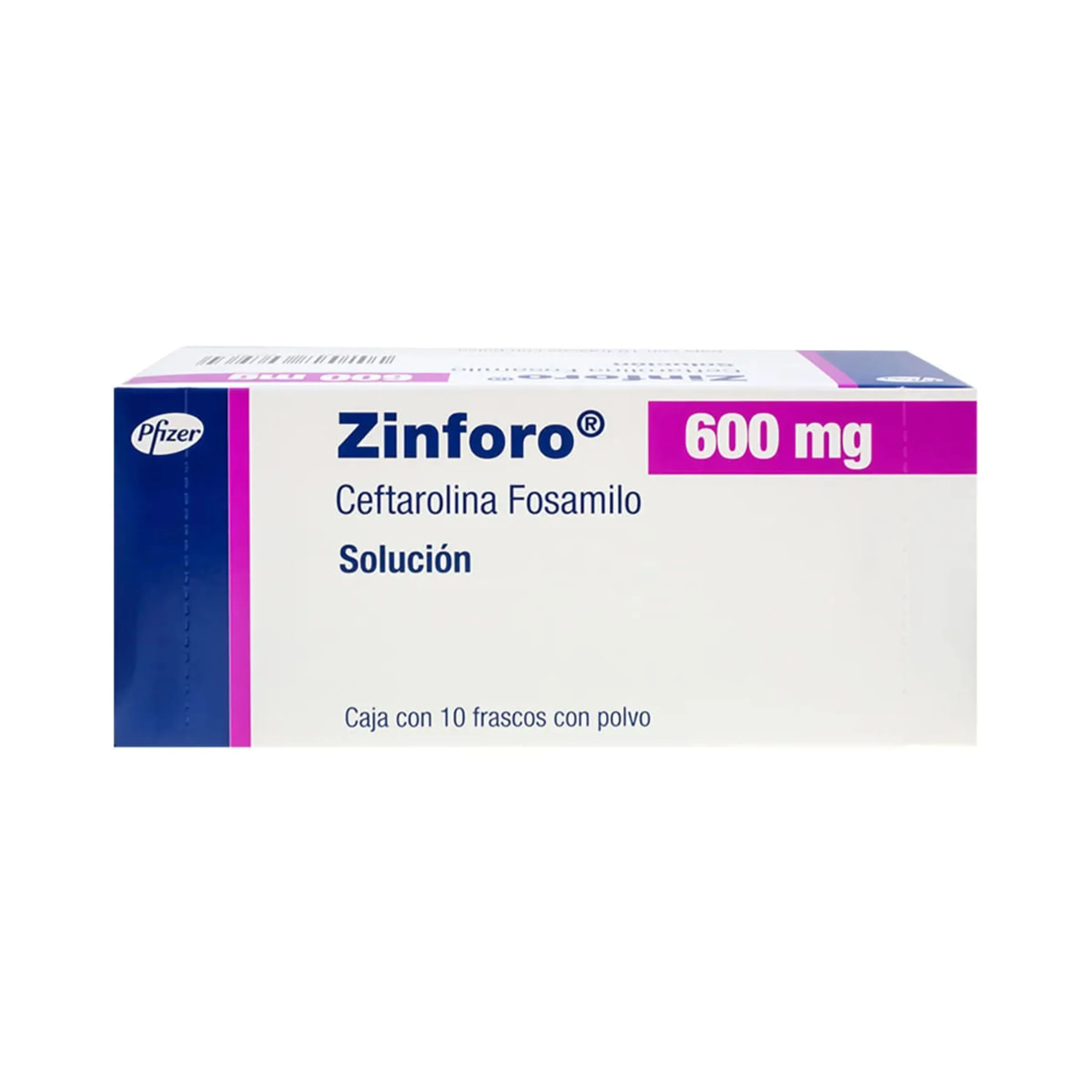 Zinforo Ceftarolina Fosamil 600 Mg Solución Con 10 Frascos