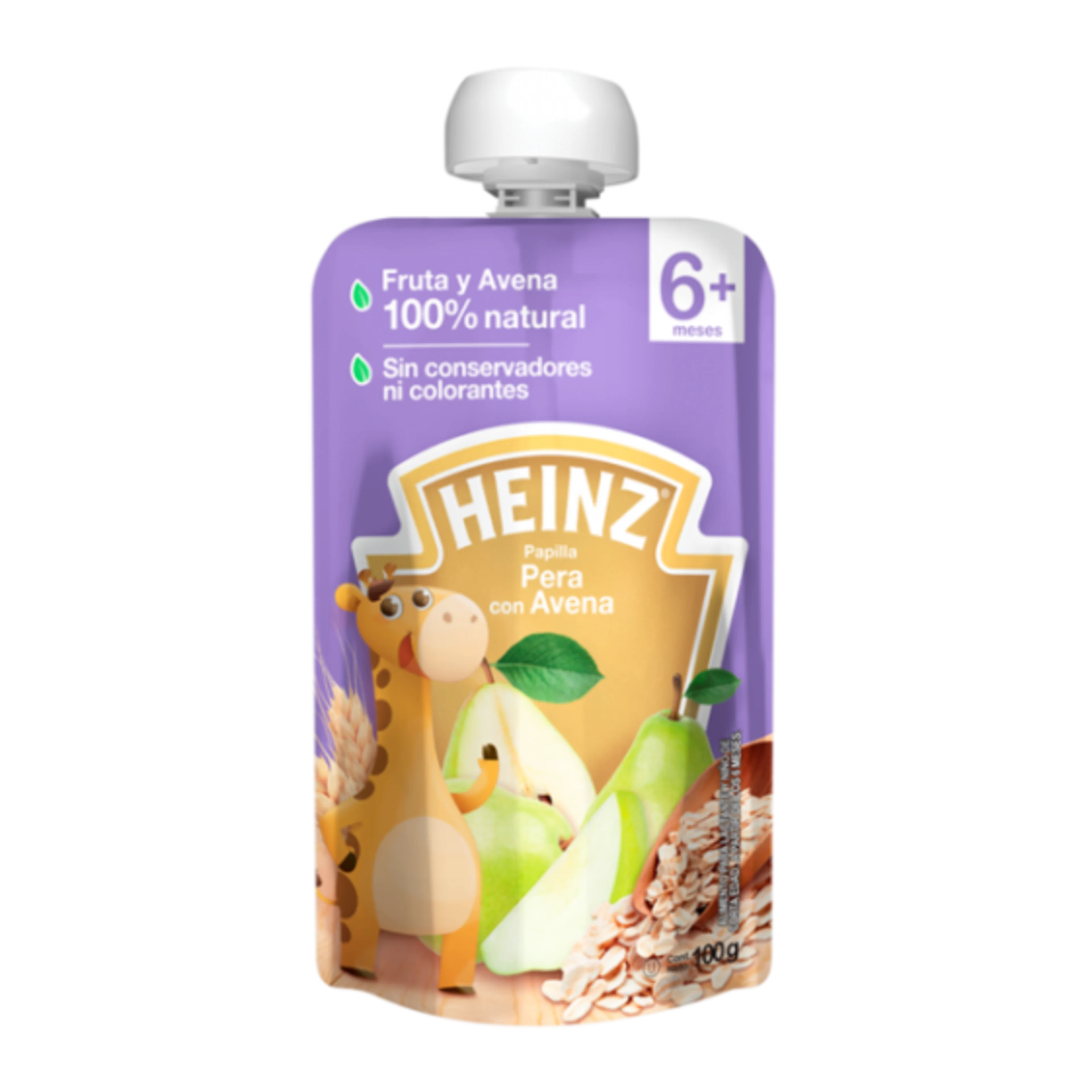 Papilla heinz de pera con avena a partir de los 6 meses 100 gr.