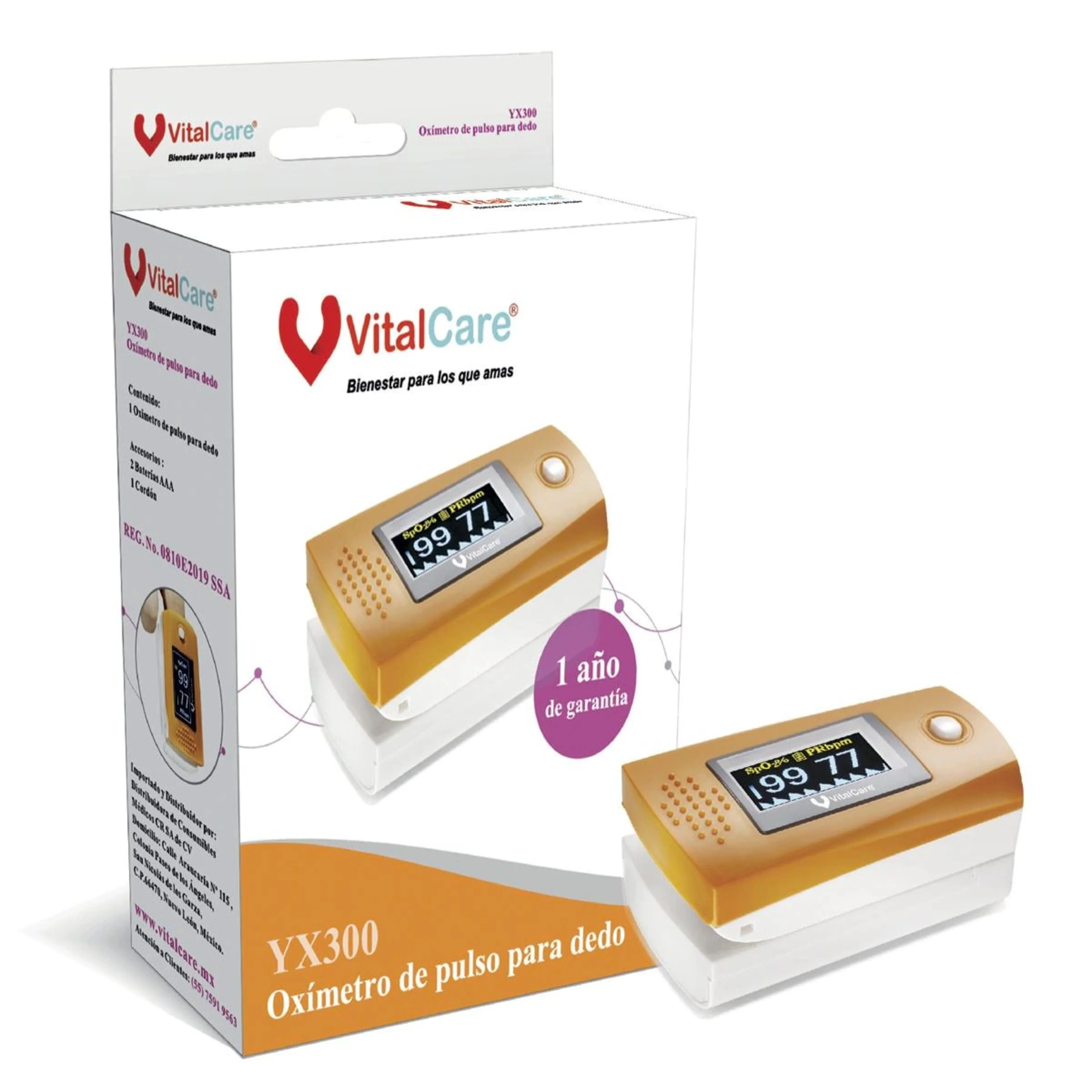 Oxímetro Vital Care YX300 con 1 pieza