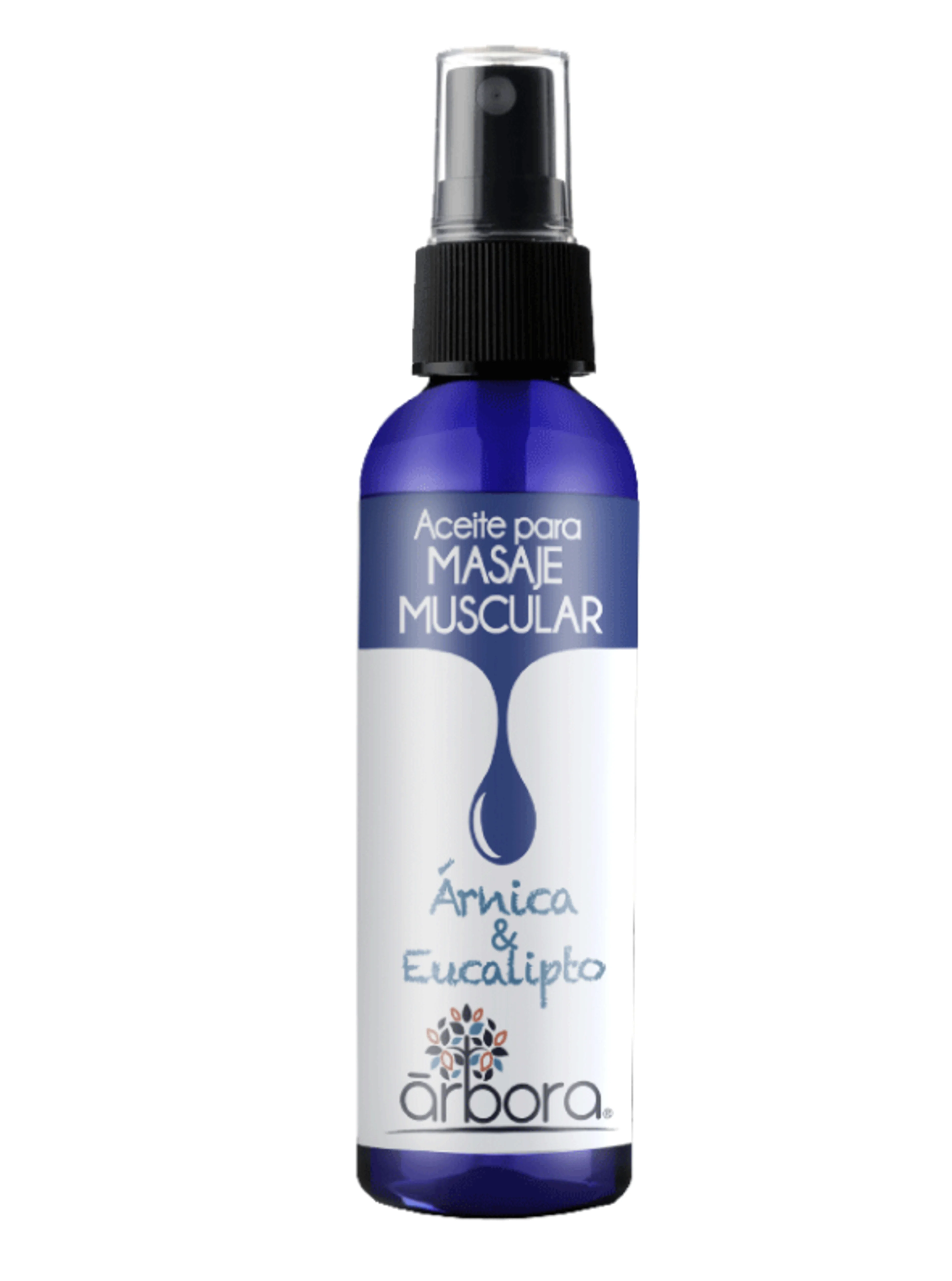 Arbora aceite de masaje muscular 100% natural árnica&eucalipto en spray 90 ml botella