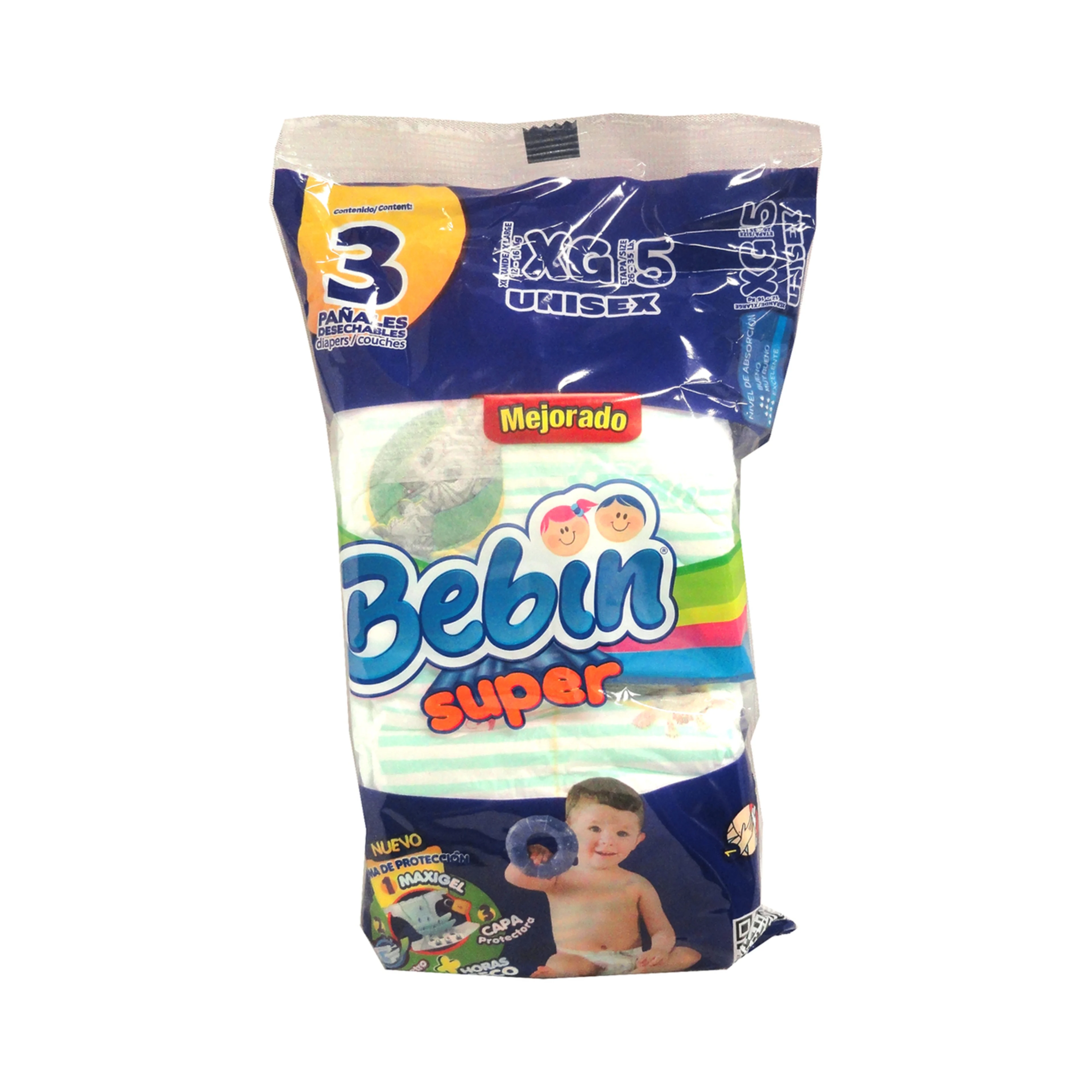 Pañal bebin super extra gde 3 piezas