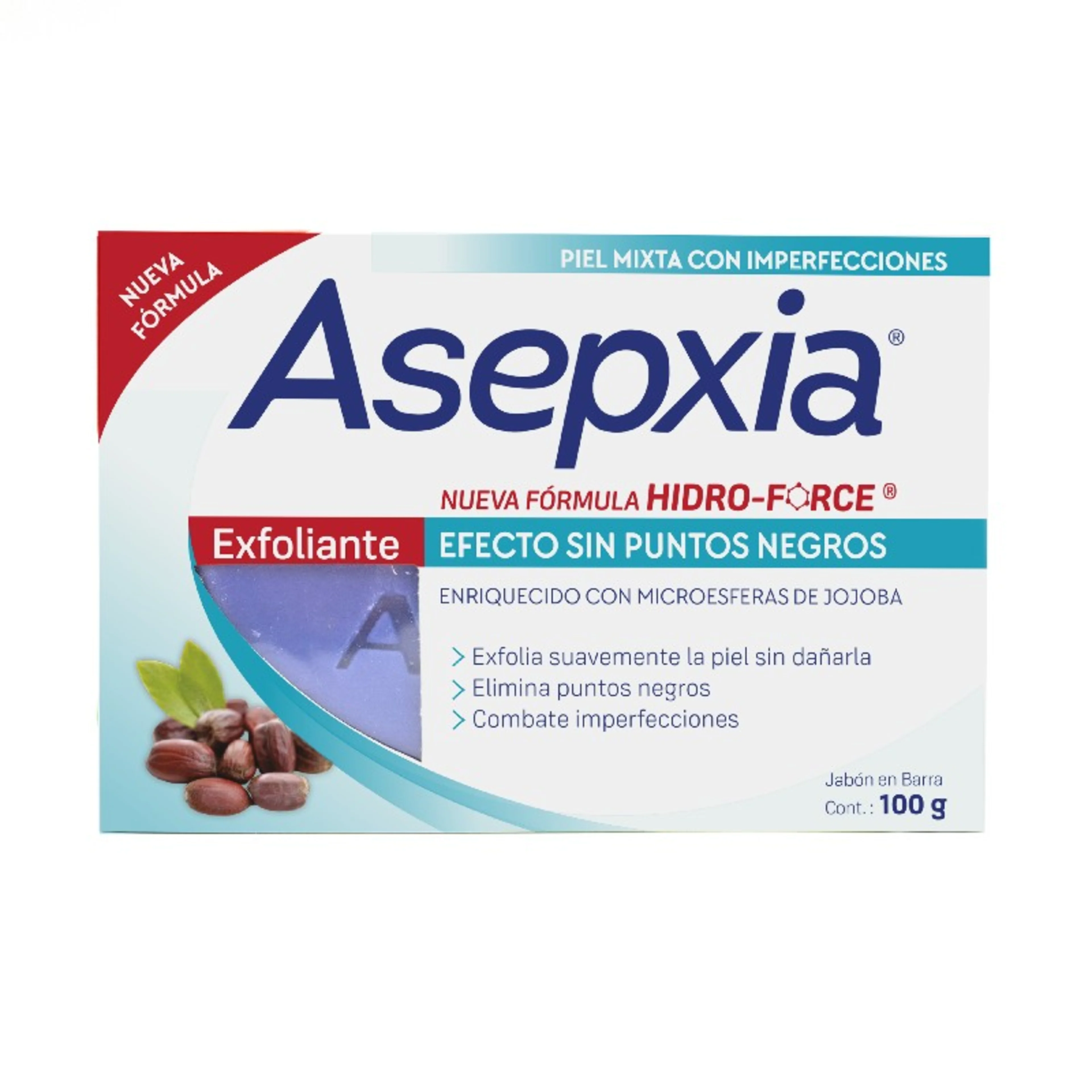 Asepxia Hidro-Force Jabón Exfoliante Barra Con 100 G
