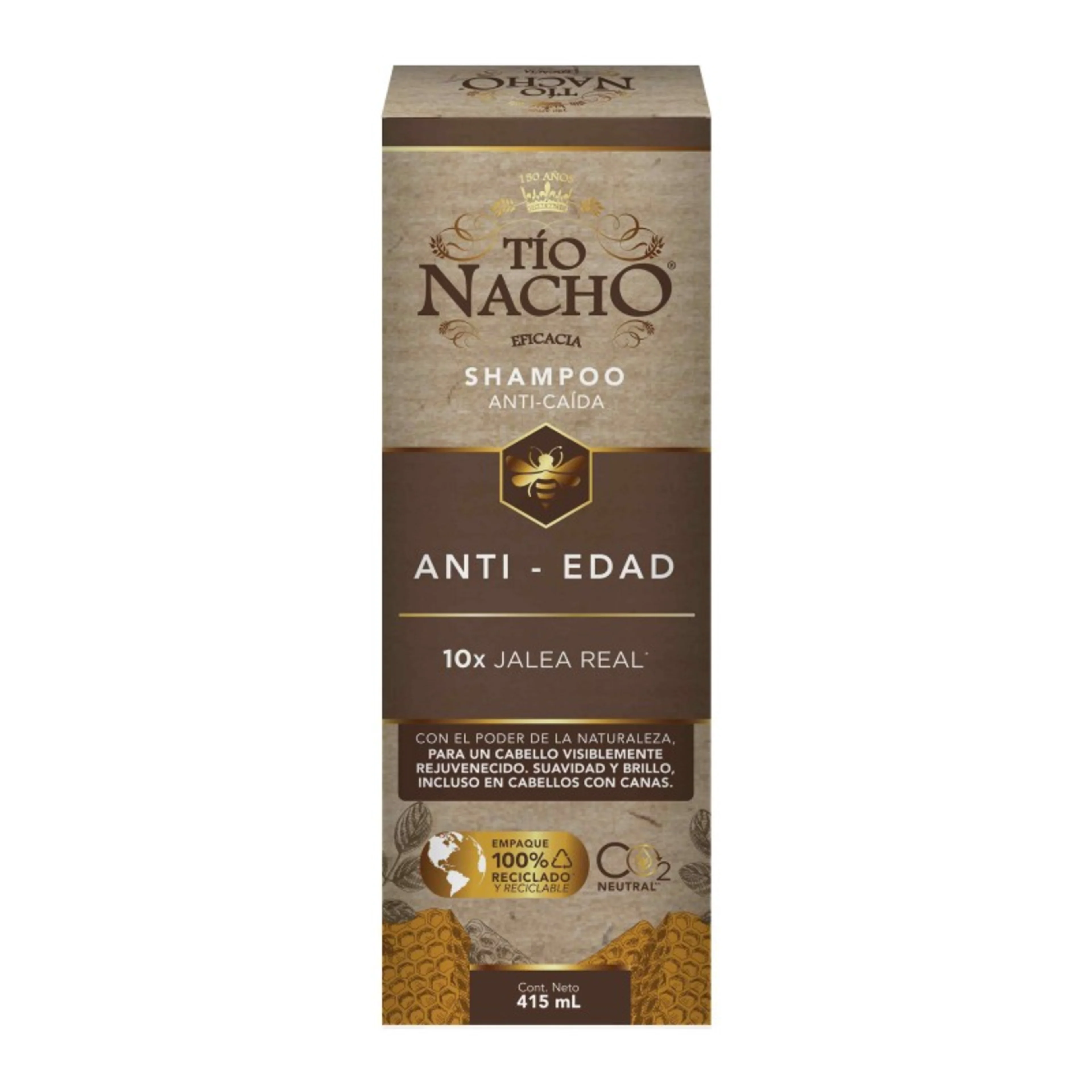 Tío Nacho Antiedad Shampoo Anticaída Con Jalea Real 415 Ml