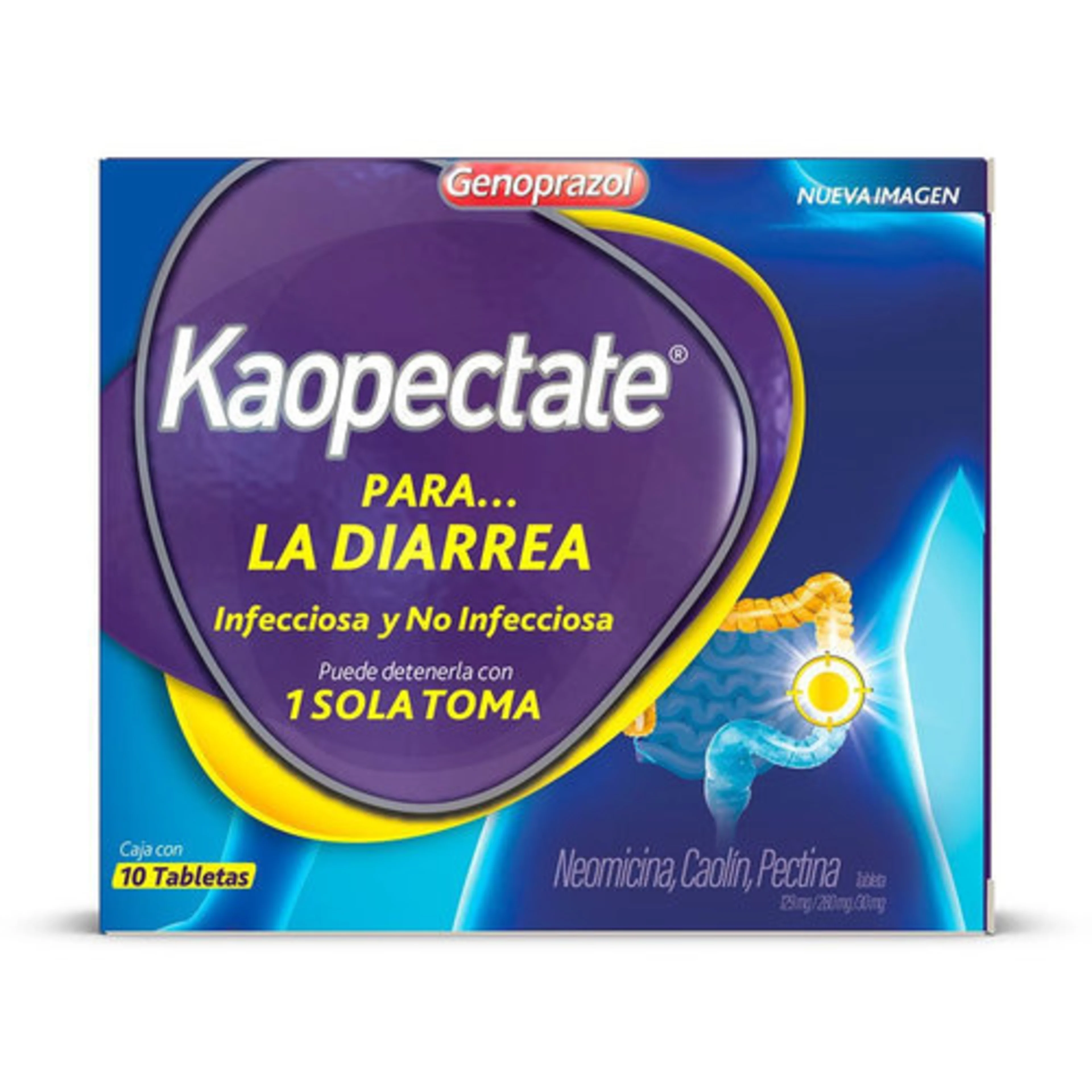 Kaopectate Antiséptico Intestinal Suave Con 10 Tabletas