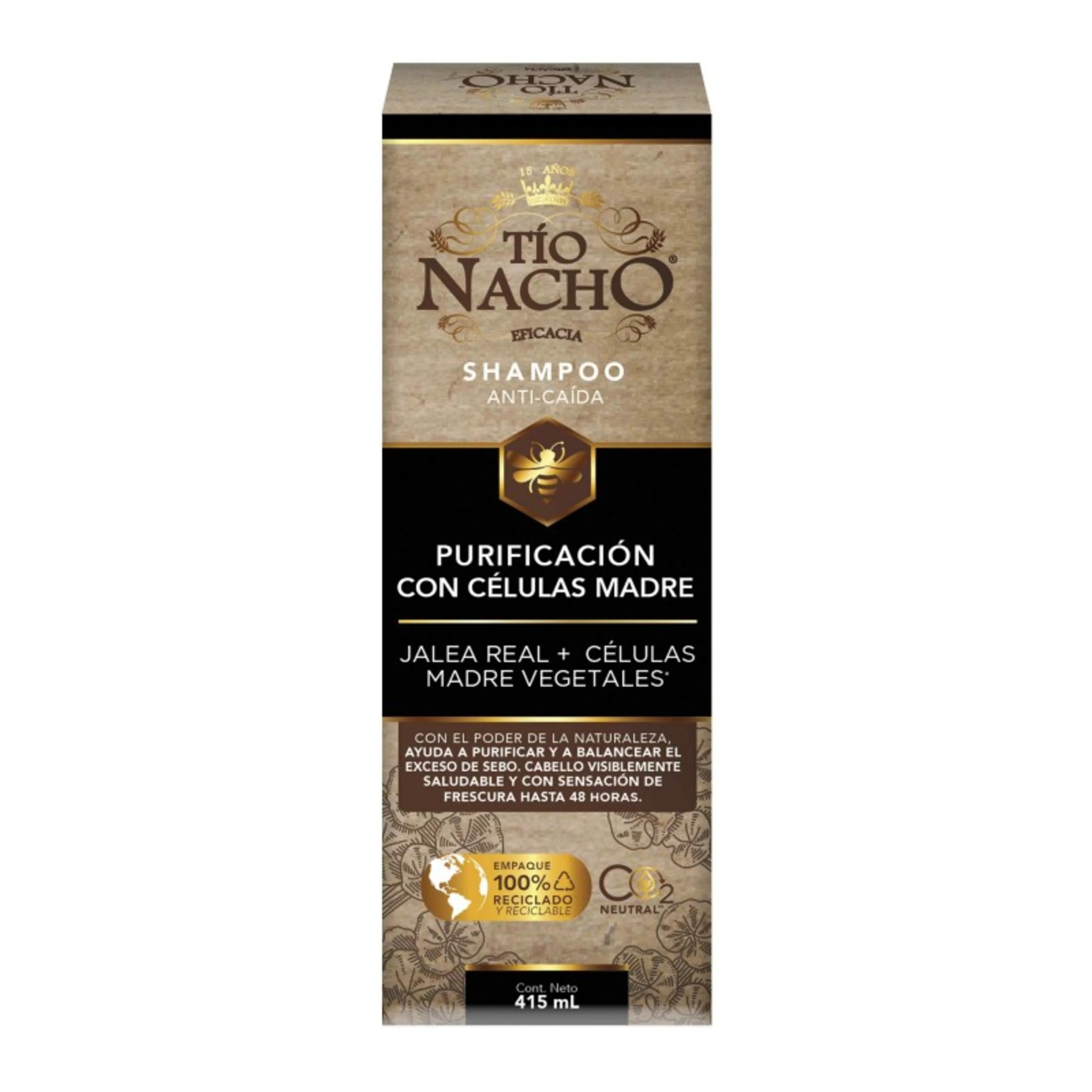 Tío Nacho Shampoo Anti Caída Purificación Celulas Madre 415 Ml