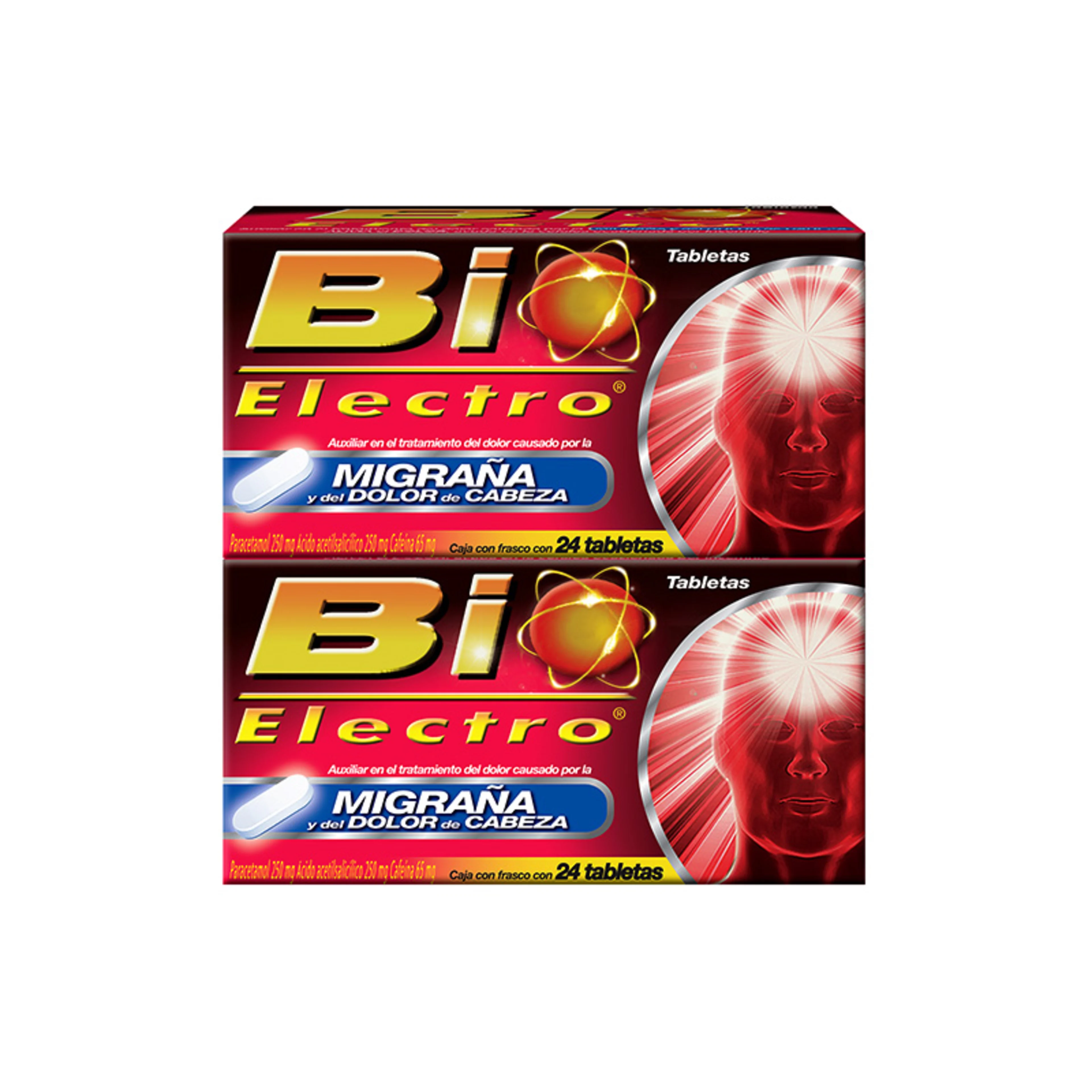 Bio Electro Migraña 250/250/60 Mg Con 24 Tabletas Duopack