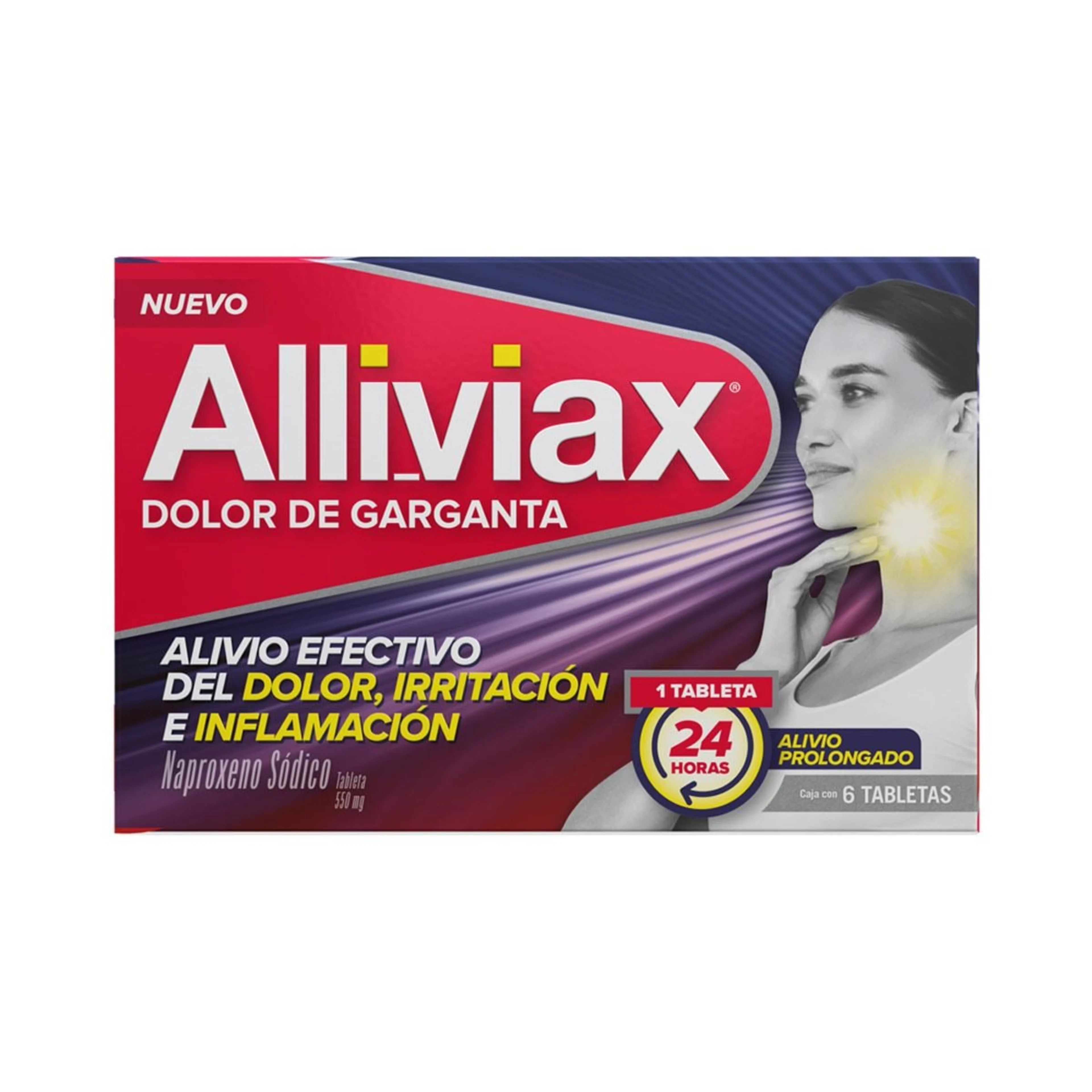 Alliviax Garganta 550 Mg Con 6 Tabletas