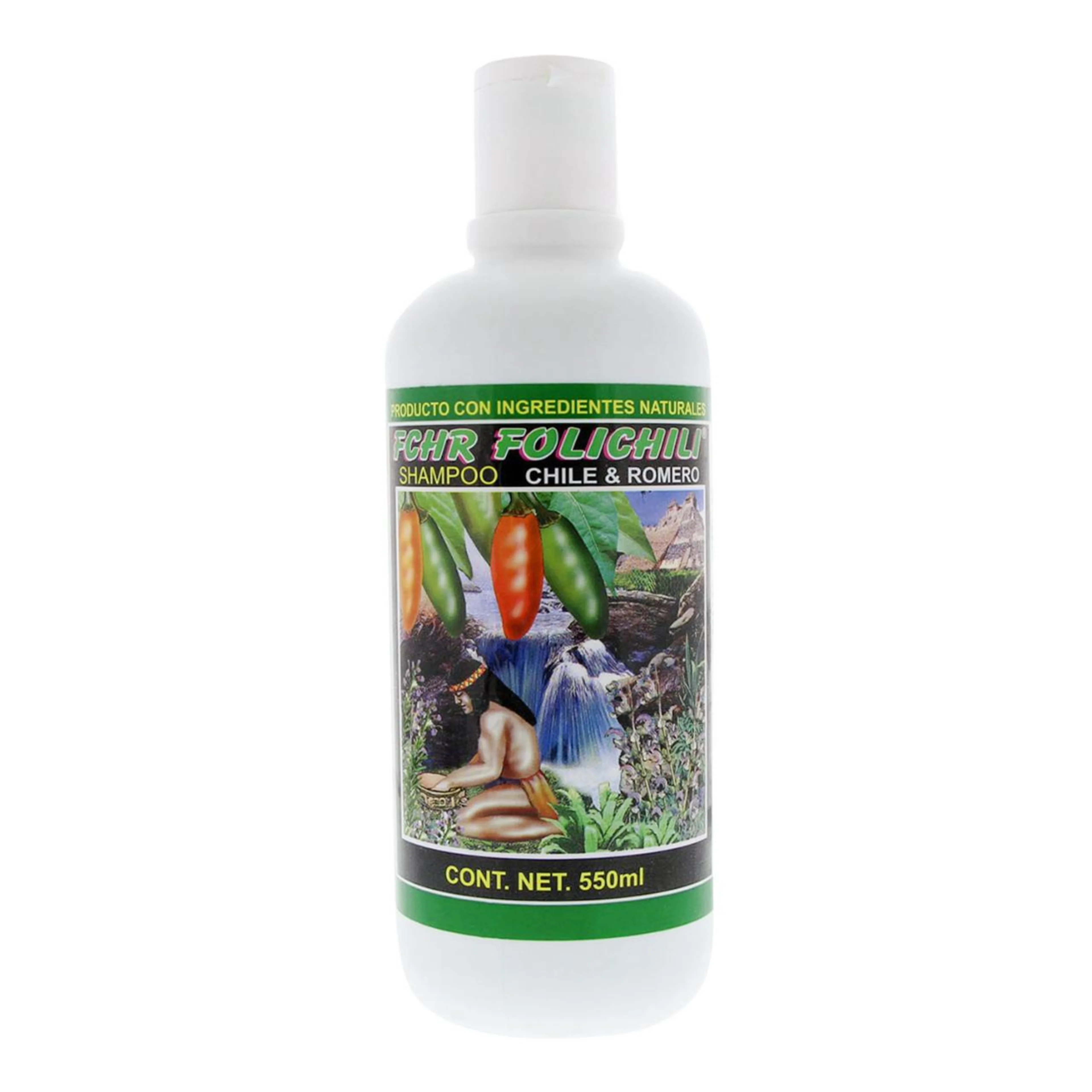 Shampoo fchr folichili chile & romero 100% natural 550 ml.