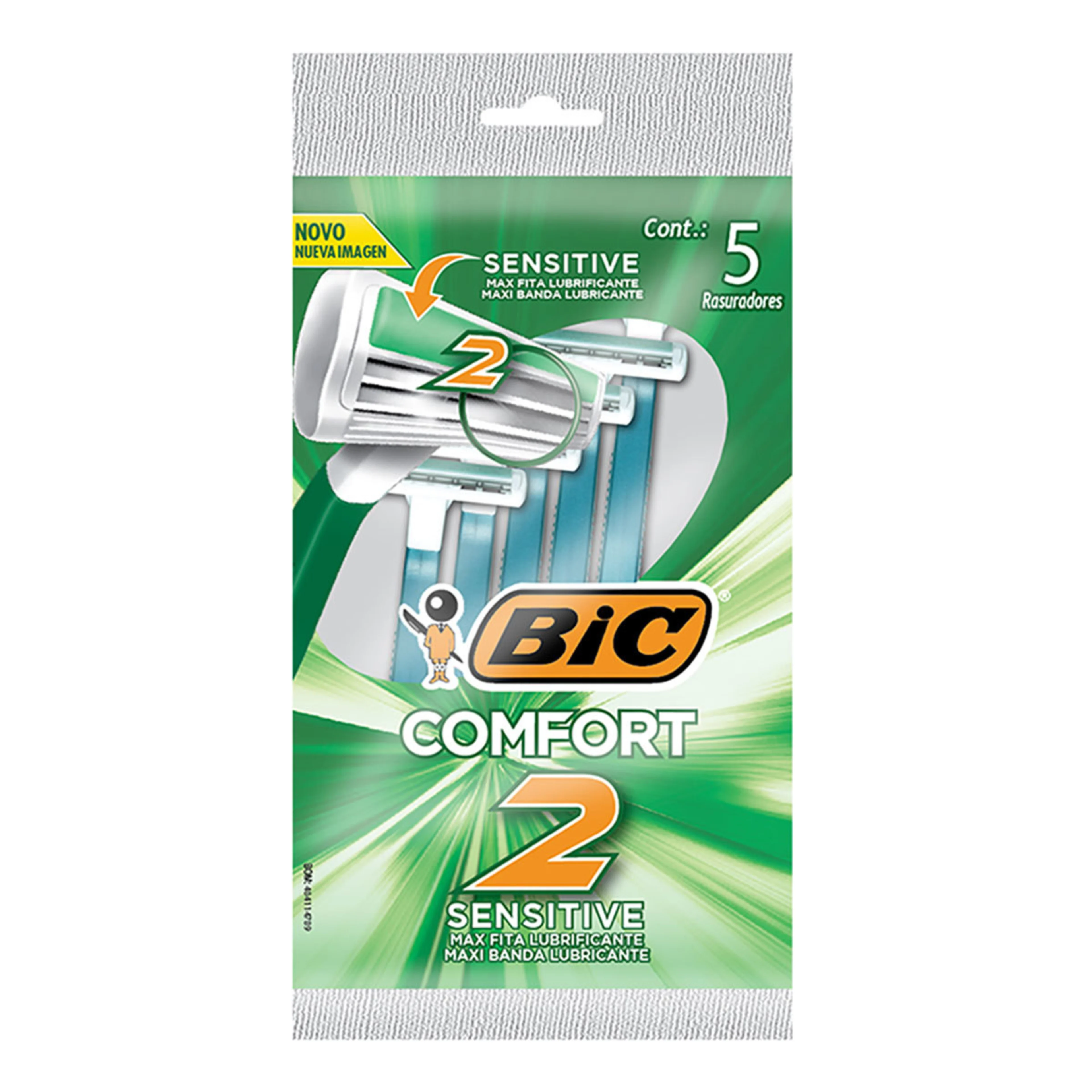 Rasuradoras bic comfort 2 para piel sensible 5 pzas.