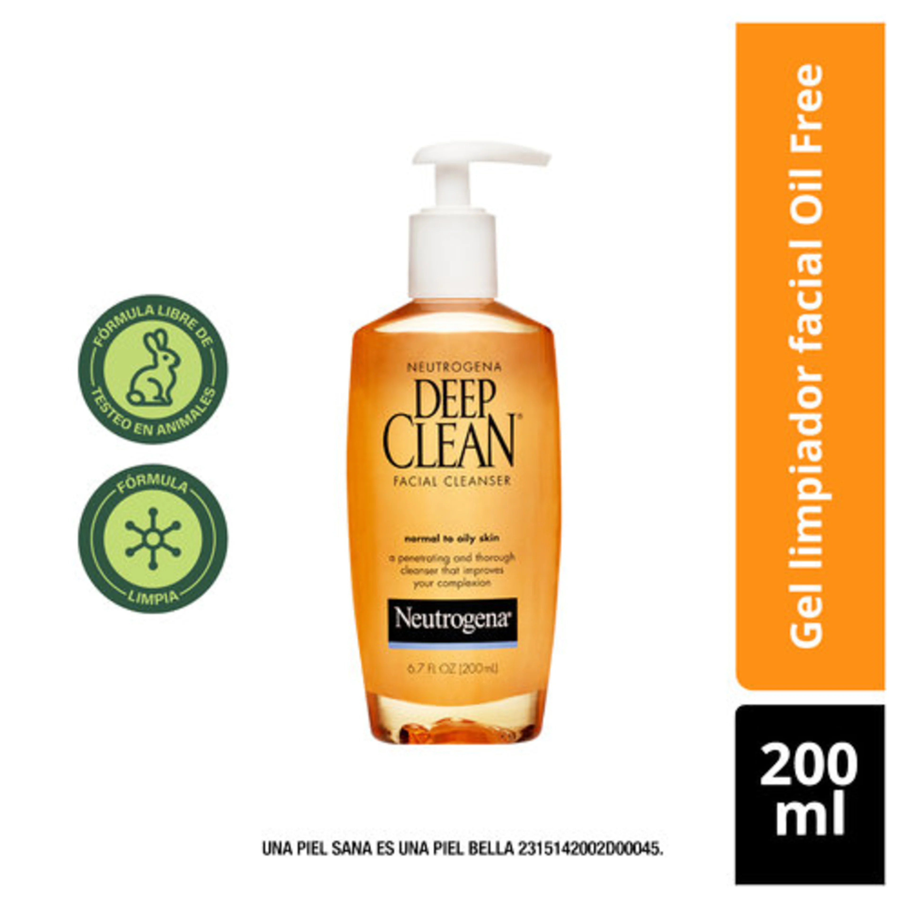 Neutrogena Deep Clean Gel Limpiador Facial Para Piel Normal A Grasa Con 200 Ml