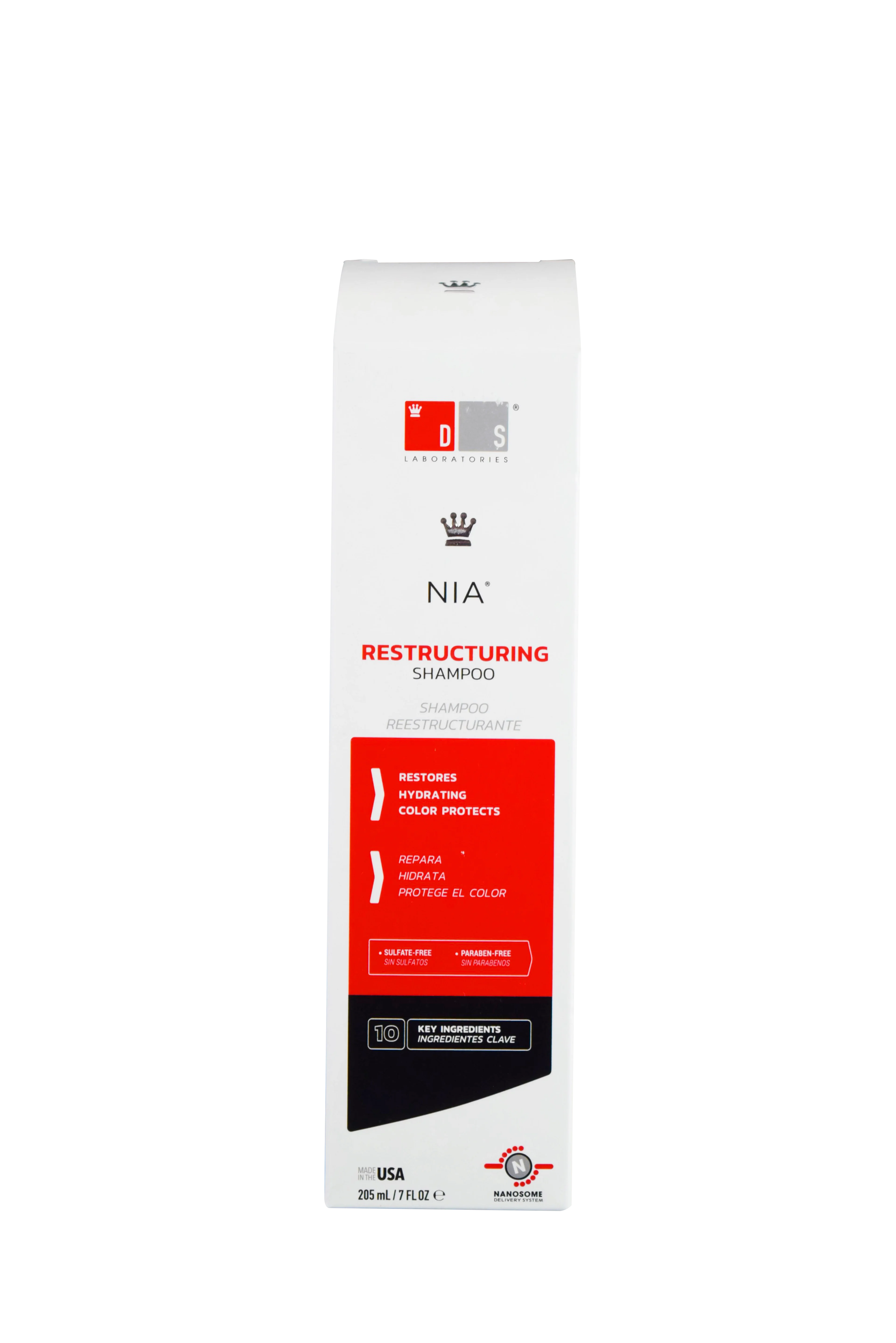 Ds Nia Restructuring Shampoo Para Restaurar El Cabello Maltratado 205 Ml Botella