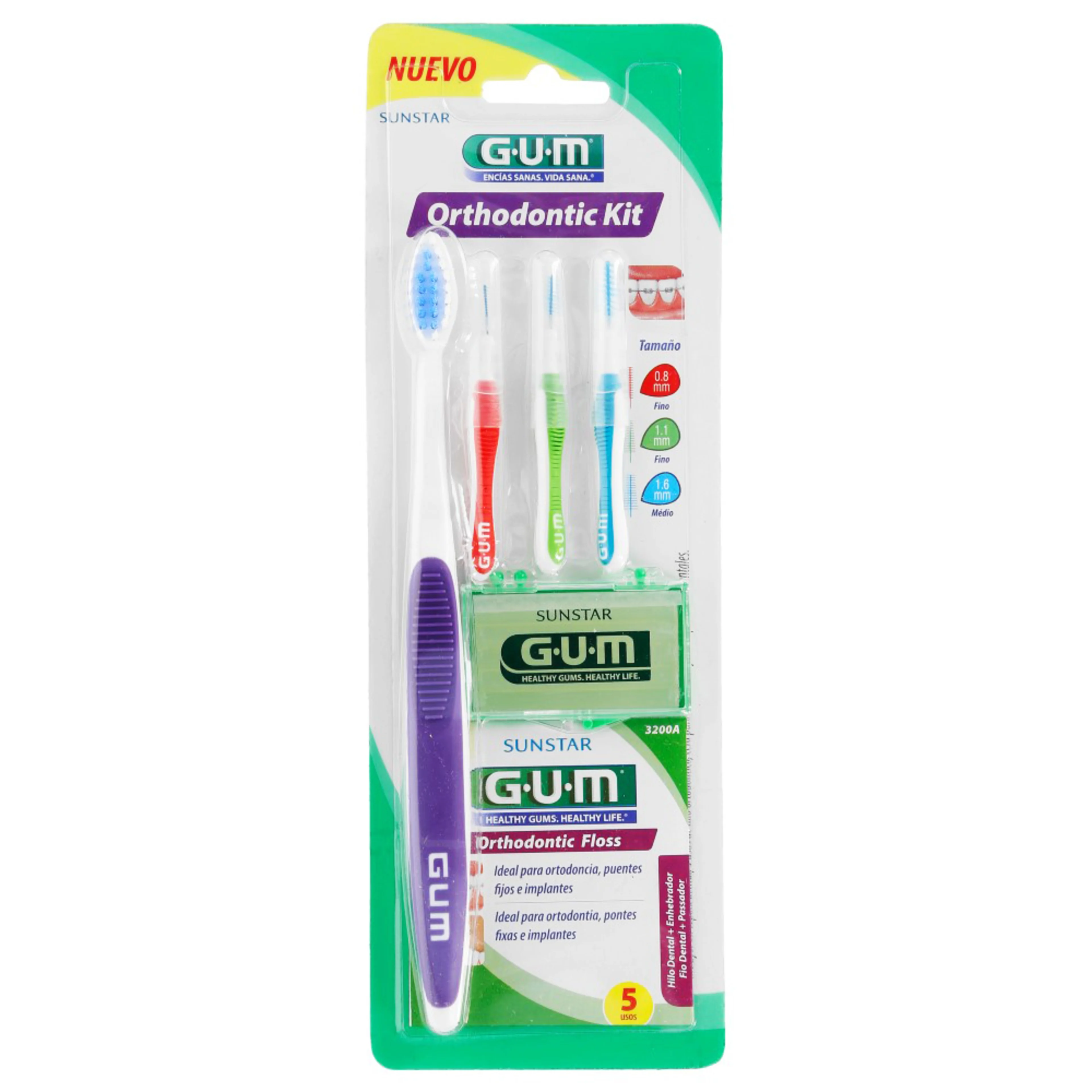 Gum Kit Bucal Ortodoncia Con 6 Piezas