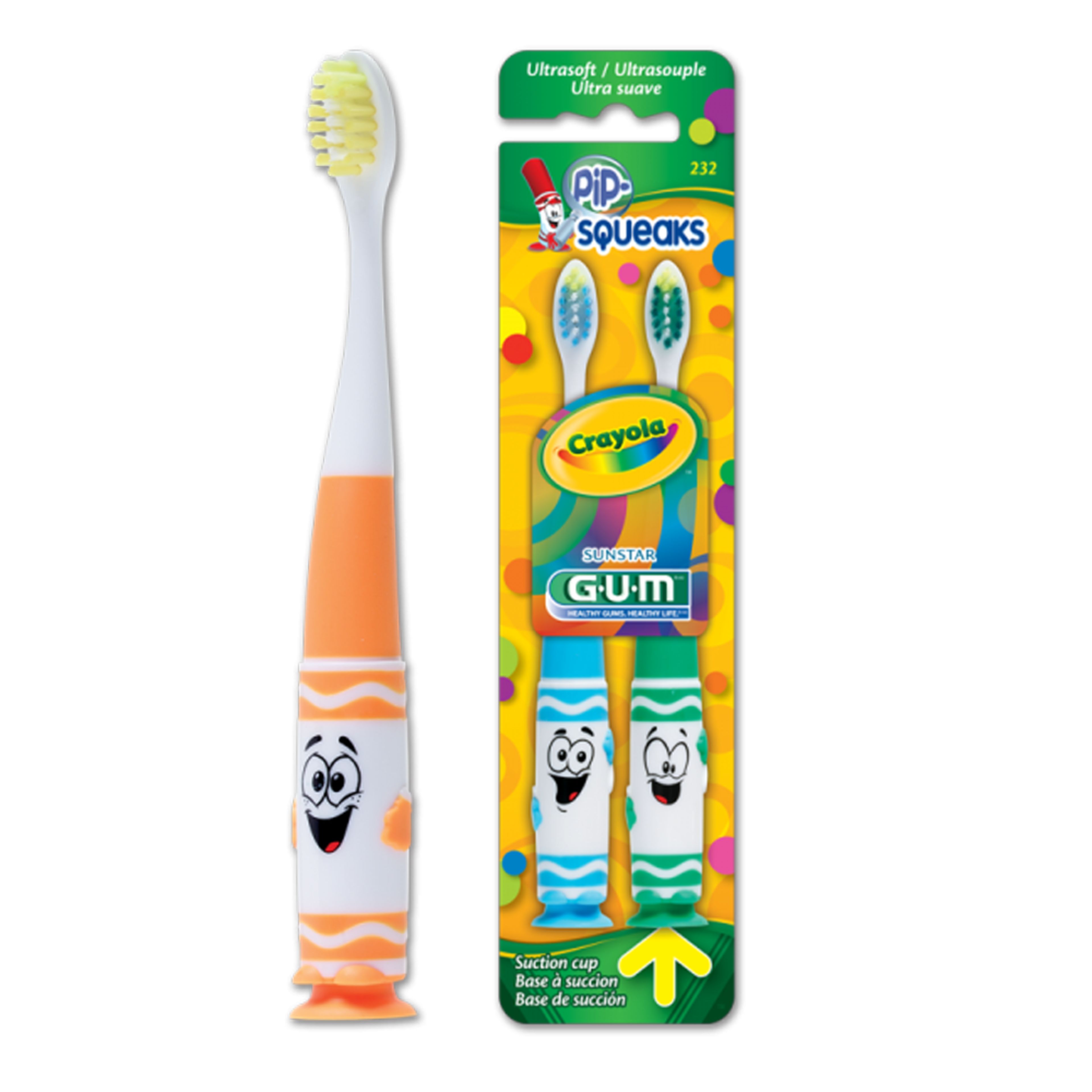 Gum Sunstar Crayola P-Squeaks Cepillo Dental Con 2 Piezas